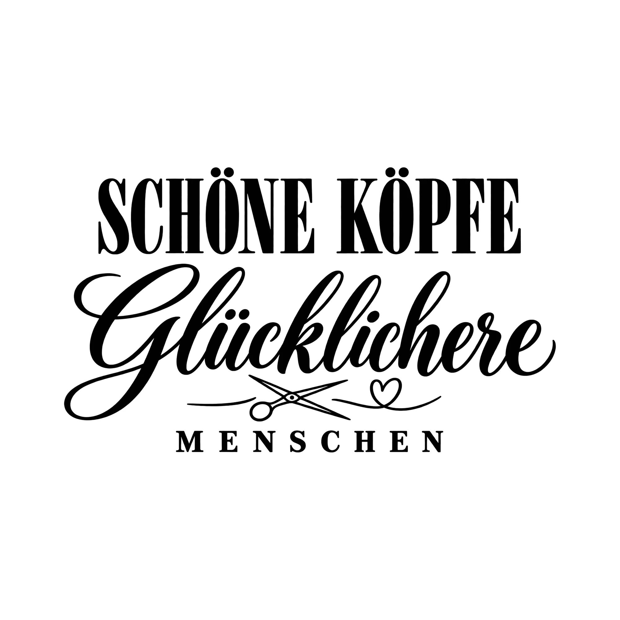 Bügelbild Schöne Köpfe glücklichere Menschen als Grafik auf weißem Hintergrund (BB011585)