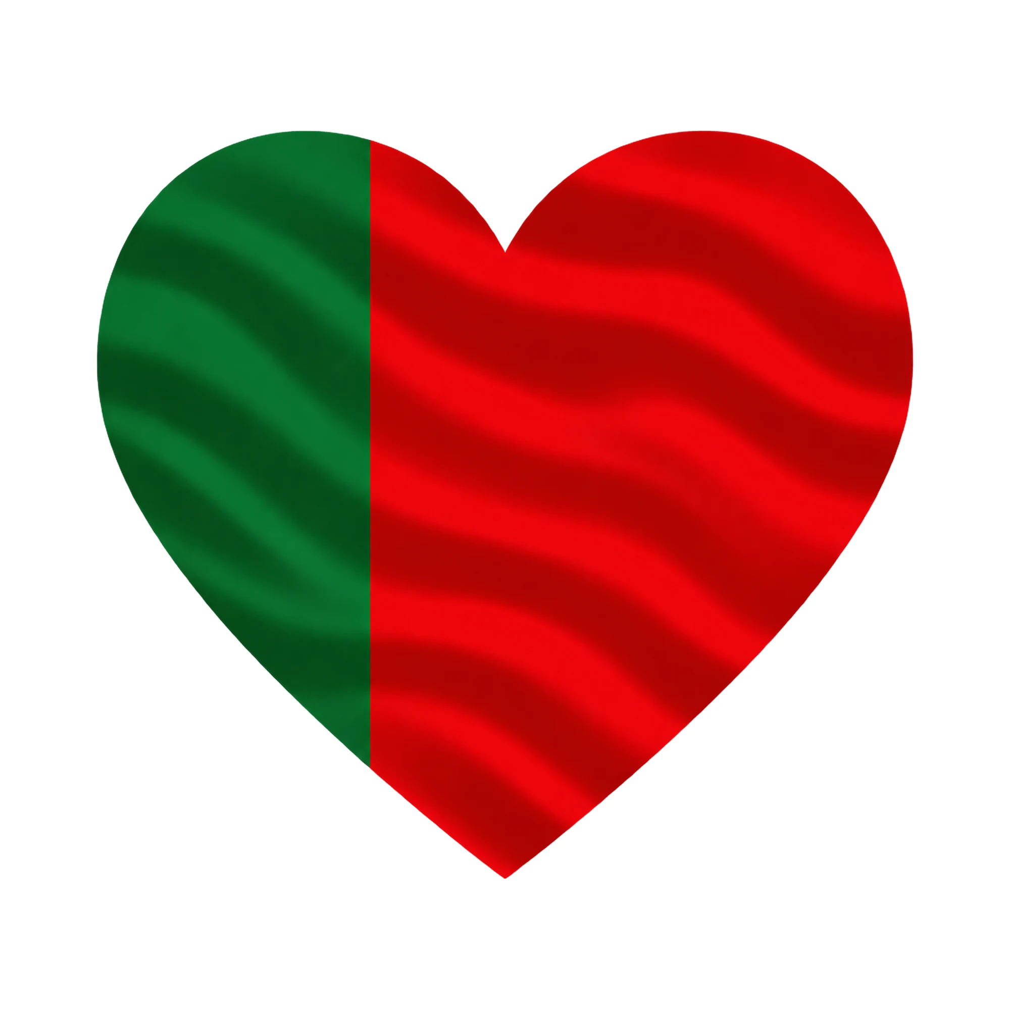 Bügelbild Herz-Flagge Portugal, Lustiger Shirt Motiv als Grafik auf weißem Hintergrund (BB017092)