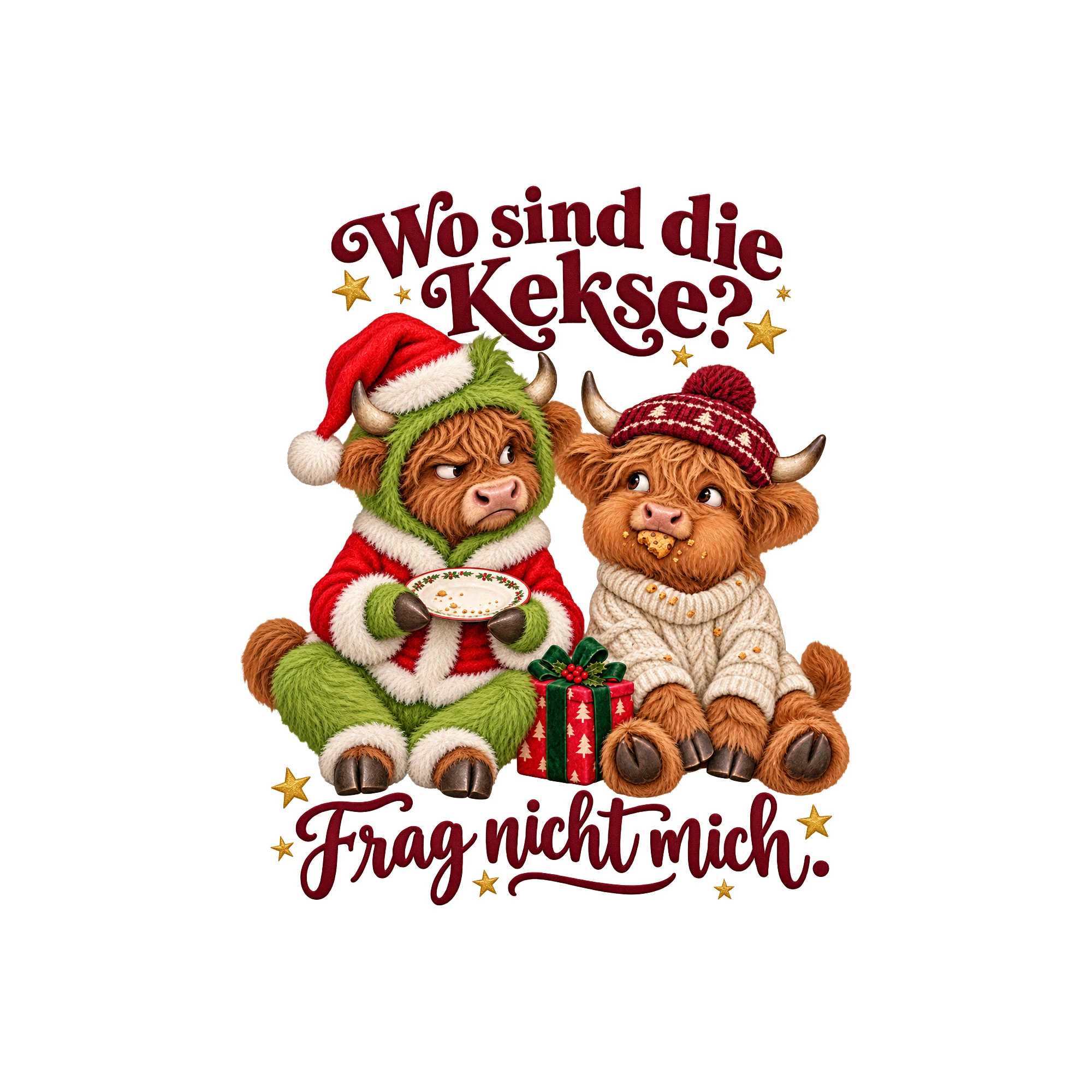 Bügelbild Wo sind die Kekse? als Grafik auf weißem Hintergrund (BB011346)
