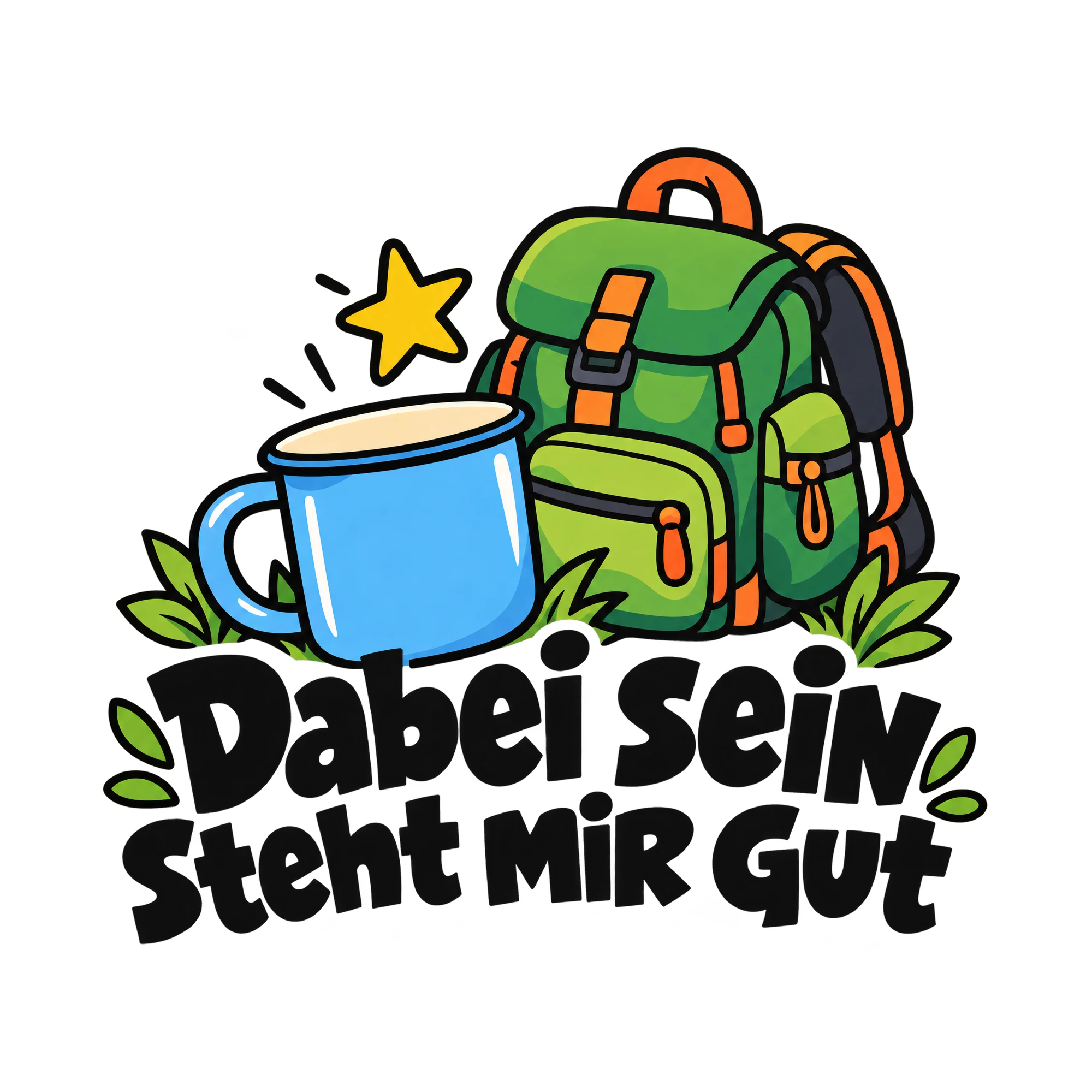 Bügelbild „Dabei sein steht mir gut“, Hobby Shirt Spruch als Grafik auf weißem Hintergrund (BB014320)