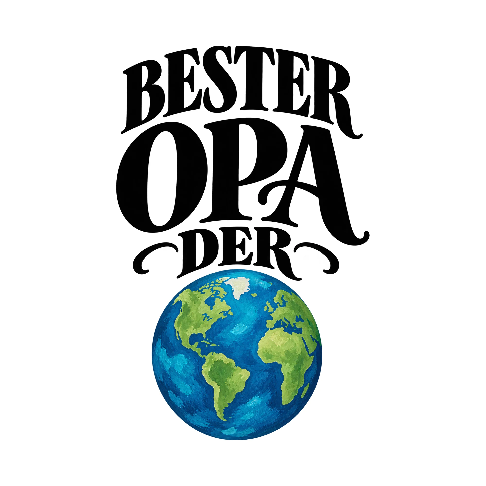Bügelbild Bester Opa Der Welt, Großeltern Shirt Spruch als Grafik auf weißem Hintergrund (BB015189)