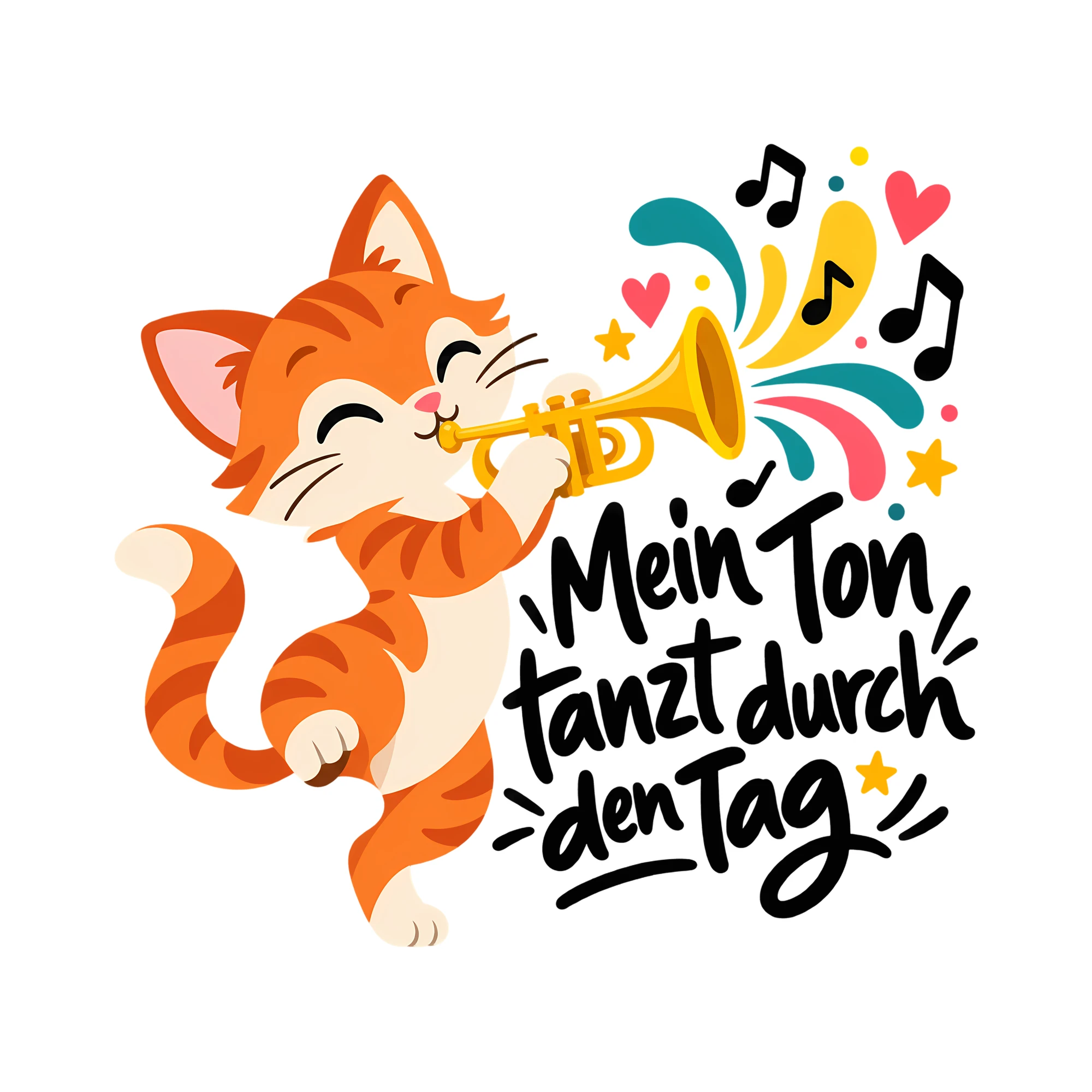 Bügelbild Mein Ton tanzt durch den Tag als Grafik auf weißem Hintergrund (BB013321)