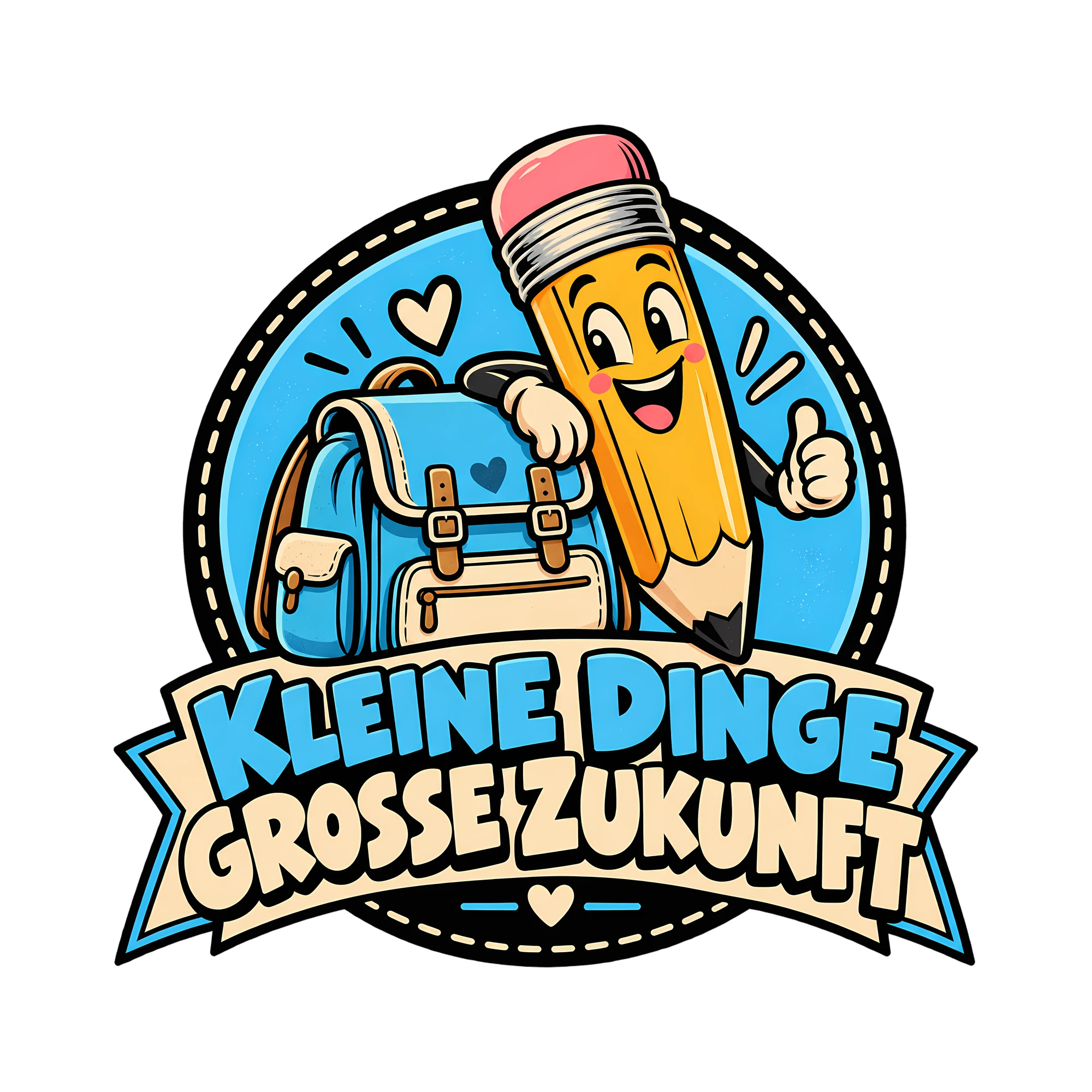 Bügelbild Kleine Dinge große Zukunft als Grafik auf weißem Hintergrund (BB011596)