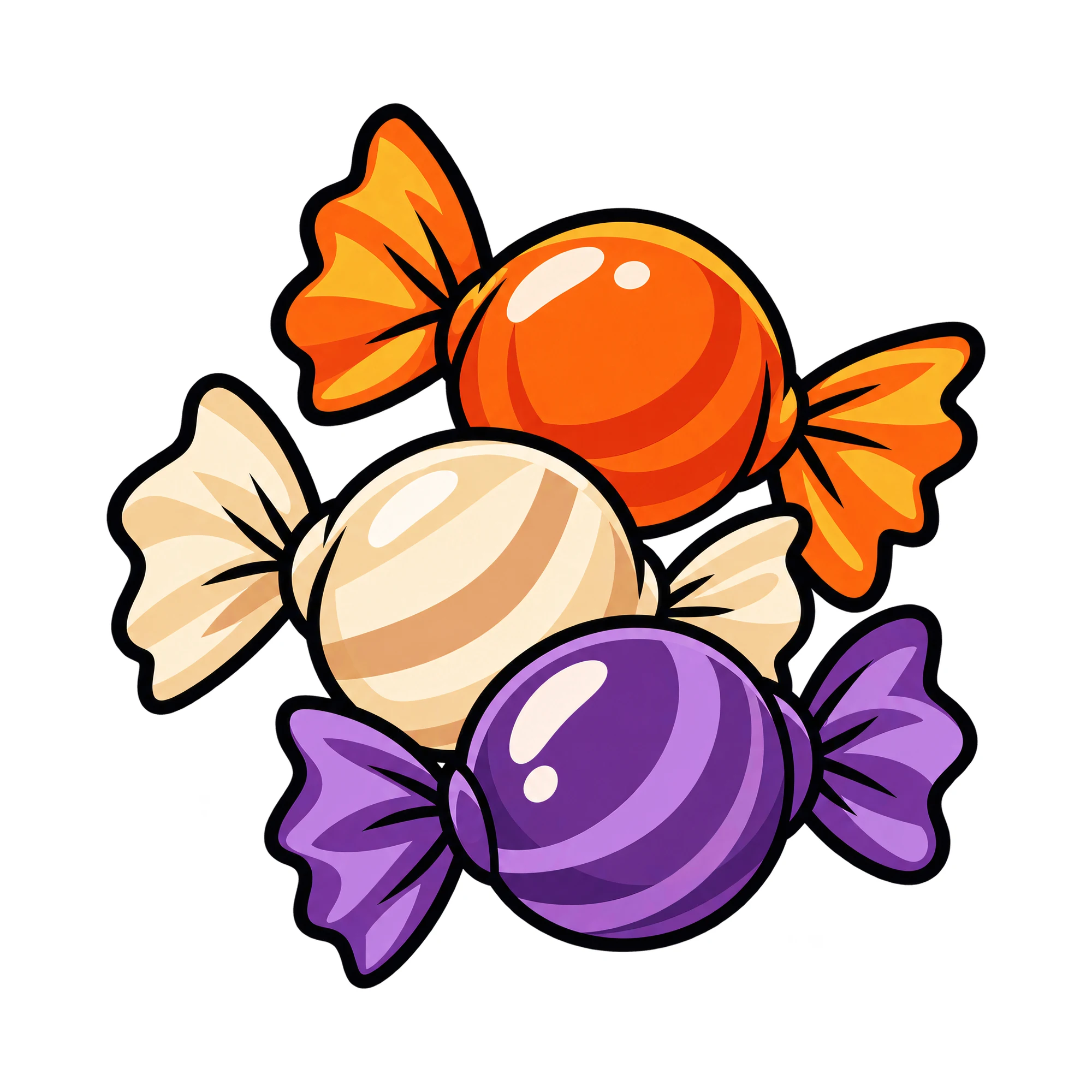 Bügelbild Trick Or Treat Bonbons, Lustiger Shirt Motiv als Grafik auf weißem Hintergrund (BB016019)