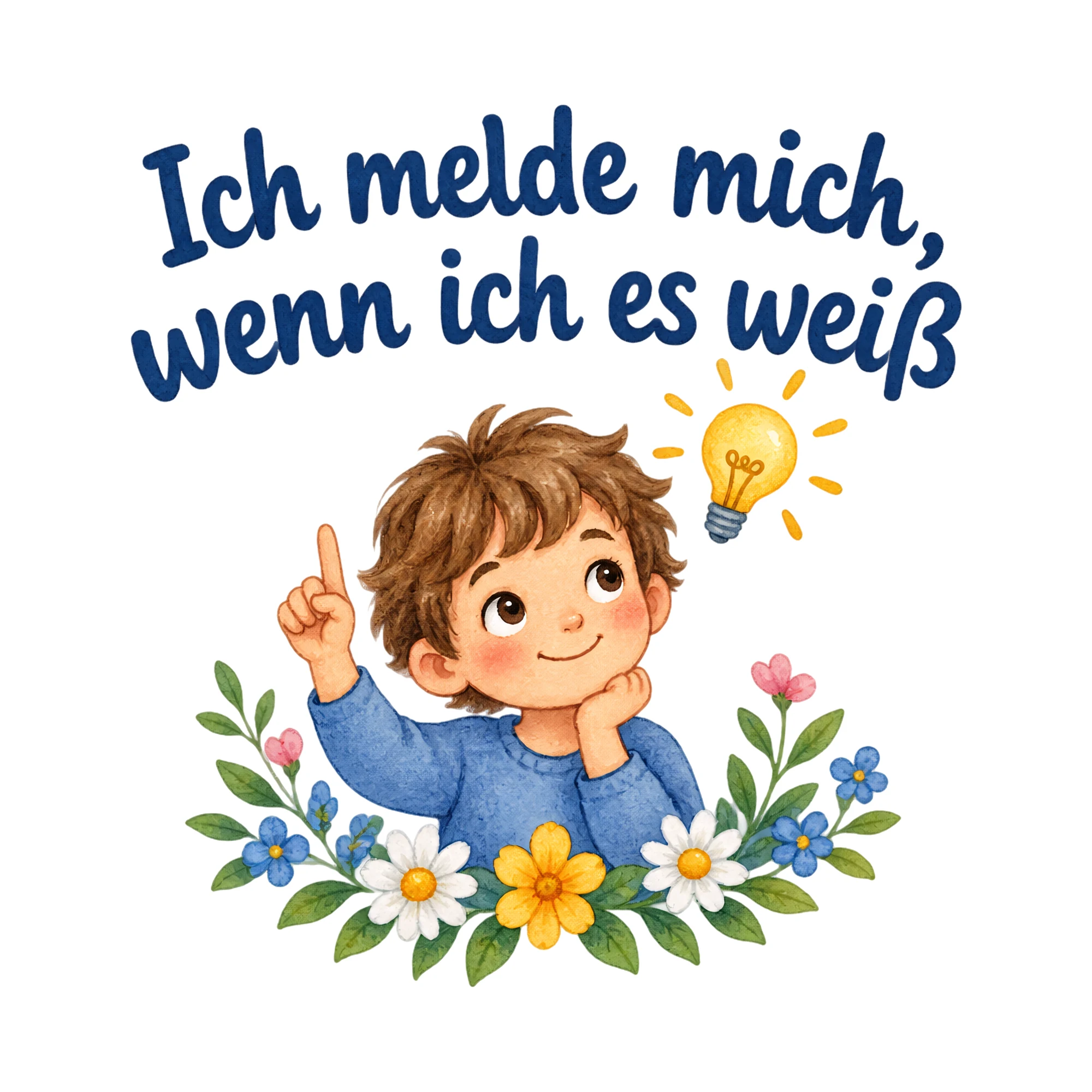 Bügelbild Ich melde mich, wenn ich es weiß, Lustiger Shirt Spruch als Grafik auf weißem Hintergrund (BB020126)