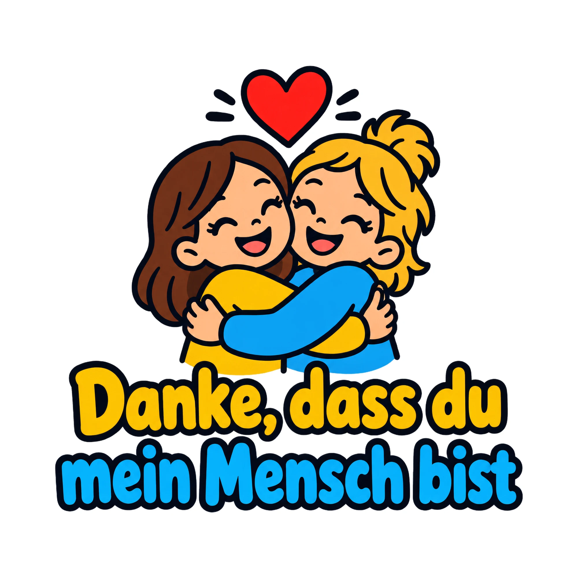 Bügelbild Danke, dass du mein Mensch bist als Grafik auf weißem Hintergrund (BB019128)