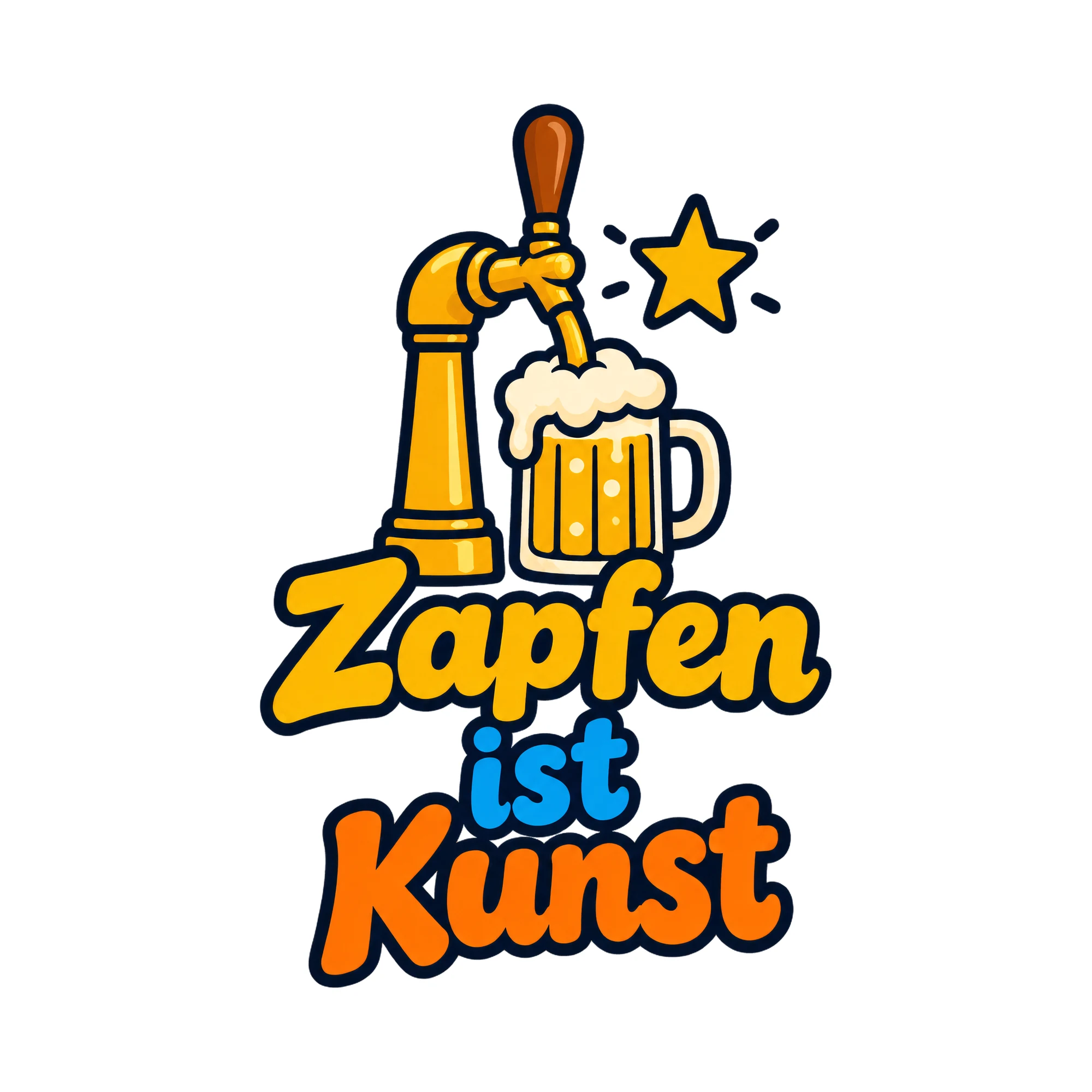Bügelbild Zapfen ist Kunst, Beruf Shirt Spruch als Grafik auf weißem Hintergrund (BB020258)