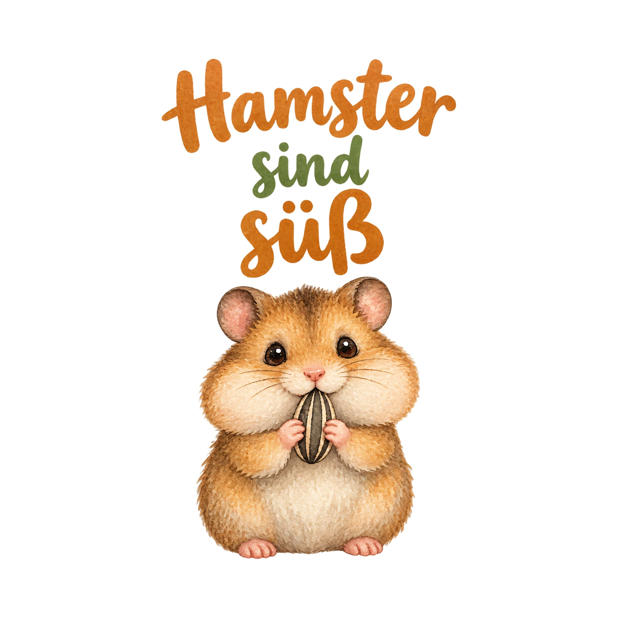 Bügelbild Hamster sind süß als Grafik auf weißem Hintergrund (BB018573)