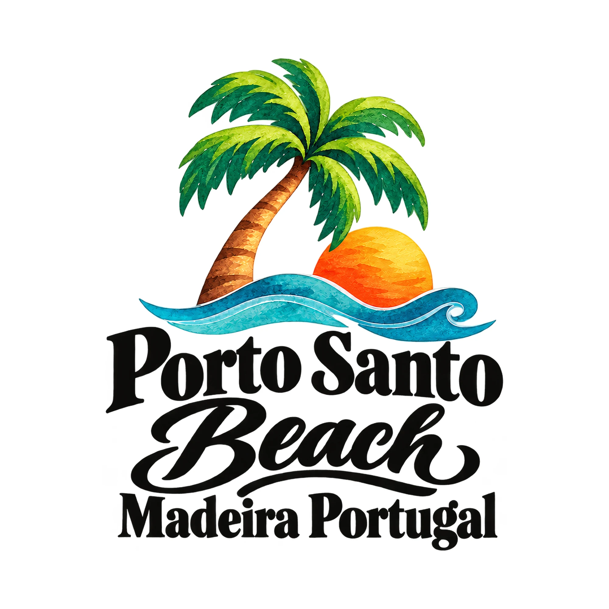 Bügelbild Porto Santo Beach Madeira Portugal, Urlaub Shirt Spruch als Grafik auf weißem Hintergrund (BB015426)