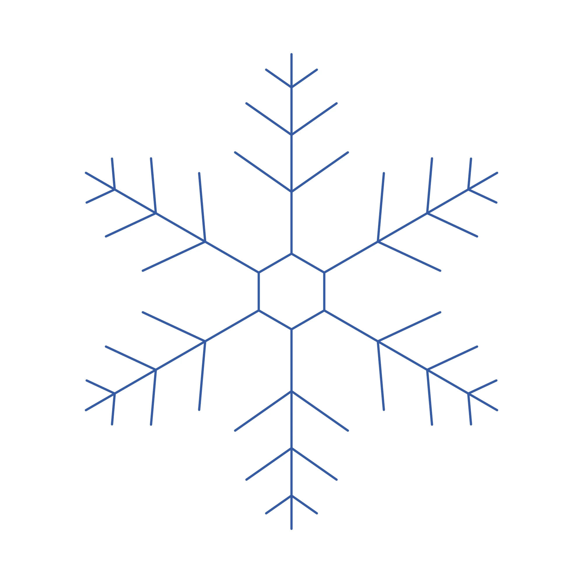 Bügelbild Schneeflocke als Grafik auf weißem Hintergrund (BB010161)
