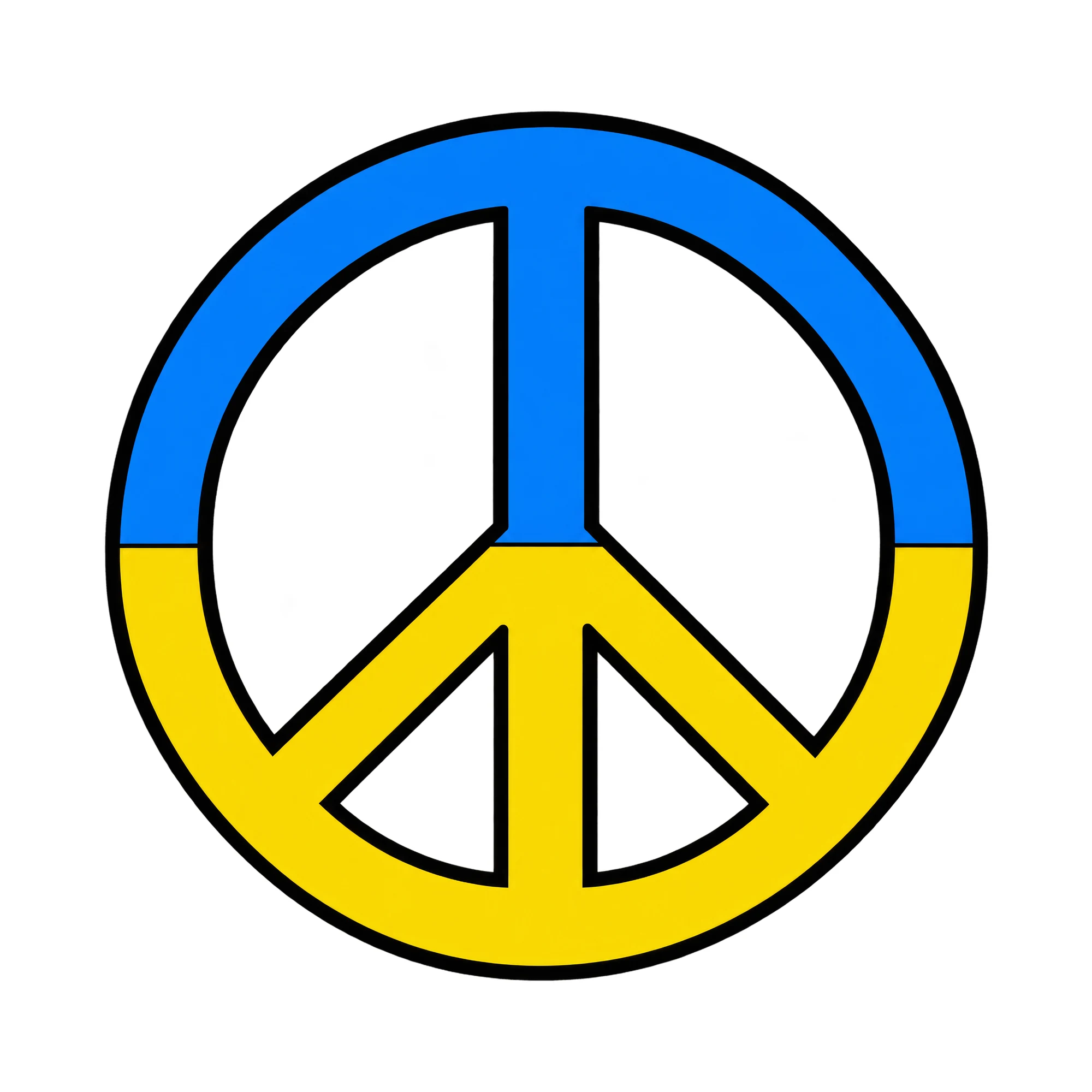 Bügelbild Peace Flagge Ukraine als Grafik auf weißem Hintergrund (BB015350)