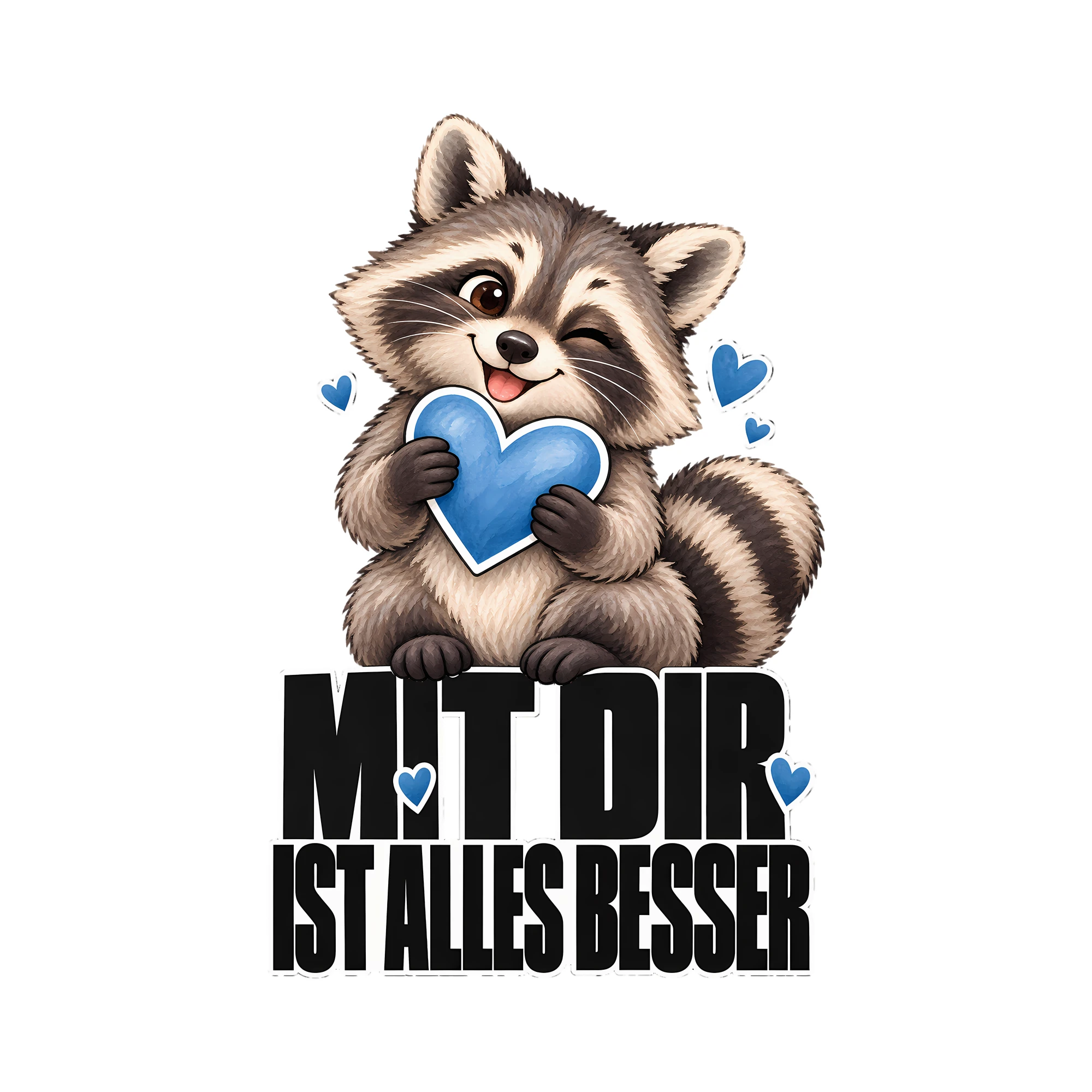 Bügelbild Mit dir ist alles besser als Grafik auf weißem Hintergrund (BB012882)