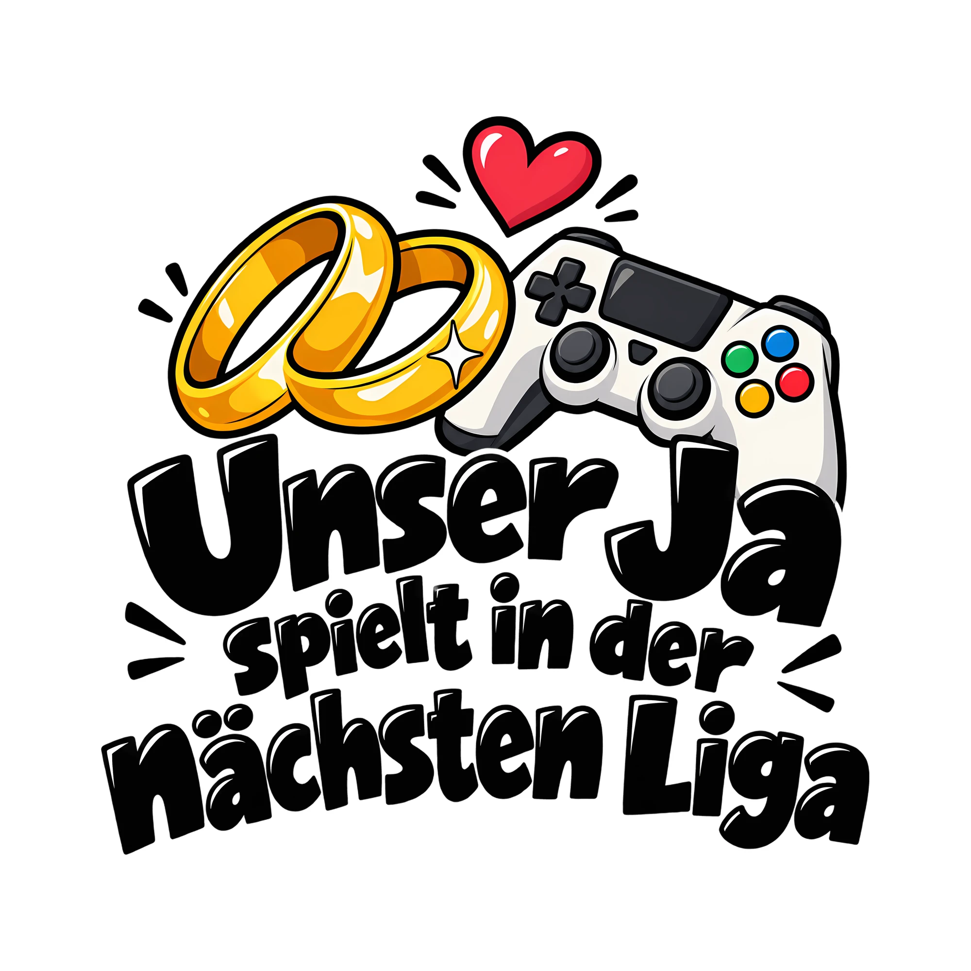 Bügelbild Unser Ja spielt in der nächsten Liga als Grafik auf weißem Hintergrund (BB013148)