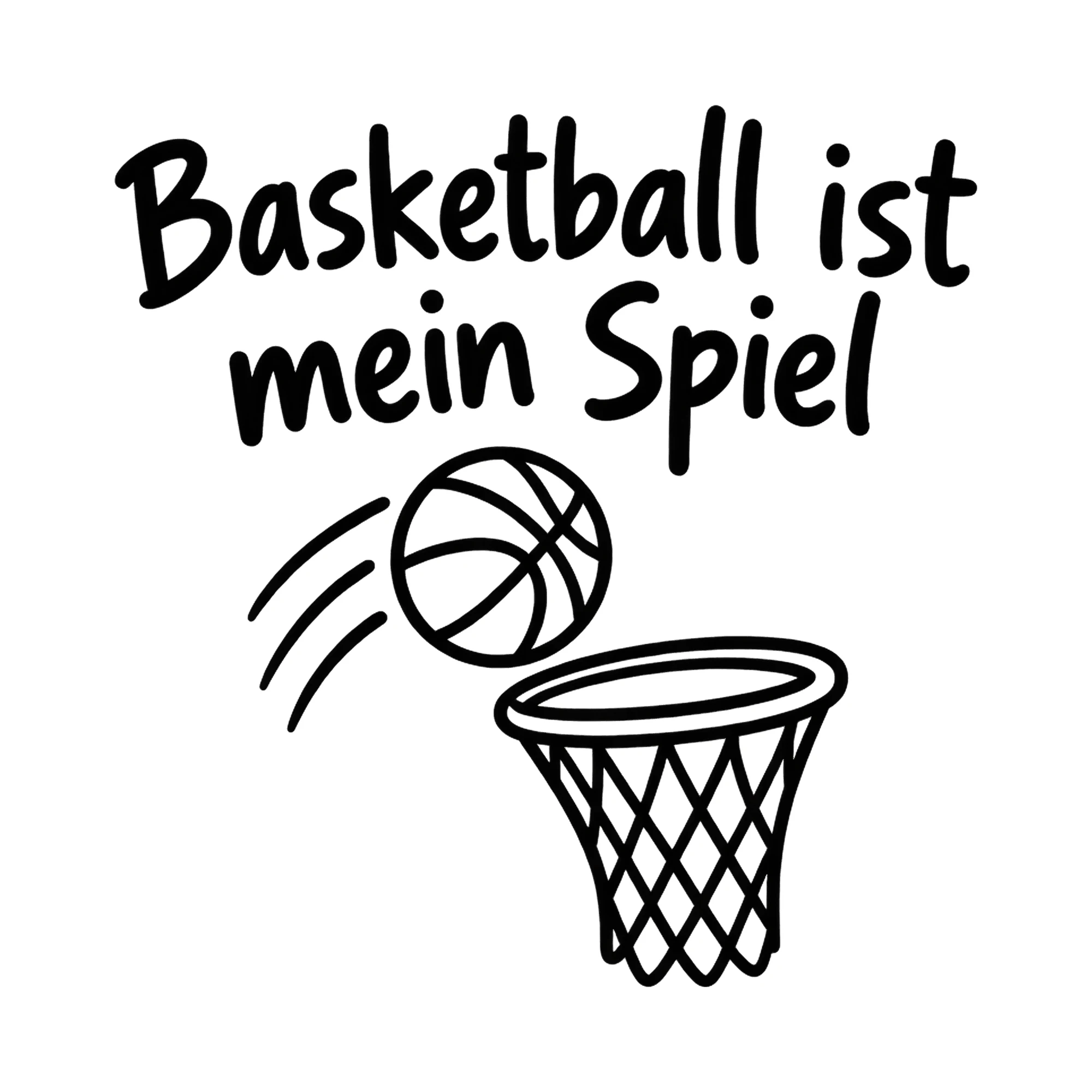 Bügelbild Basketball ist mein Spiel als Grafik auf weißem Hintergrund (BB018469)