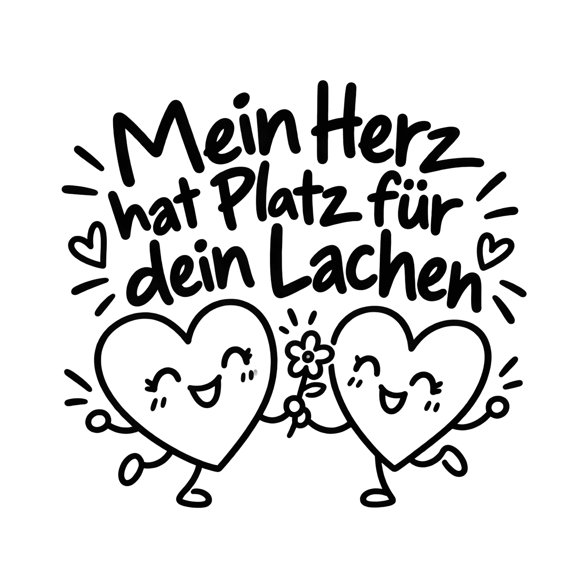 Bügelbild Mein Herz hat Platz für dein Lachen als Grafik auf weißem Hintergrund (BB013597)