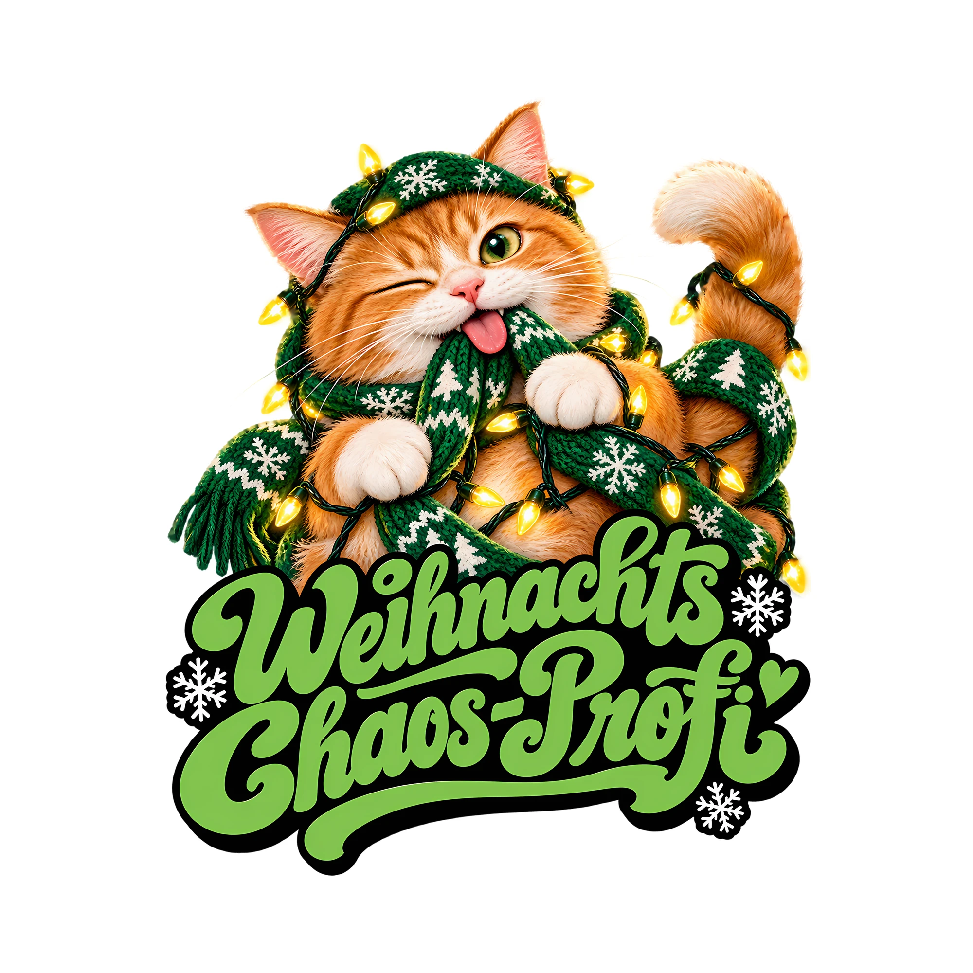Bügelbild Weihnachts Chaos-Profi als Grafik auf weißem Hintergrund (BB013908)