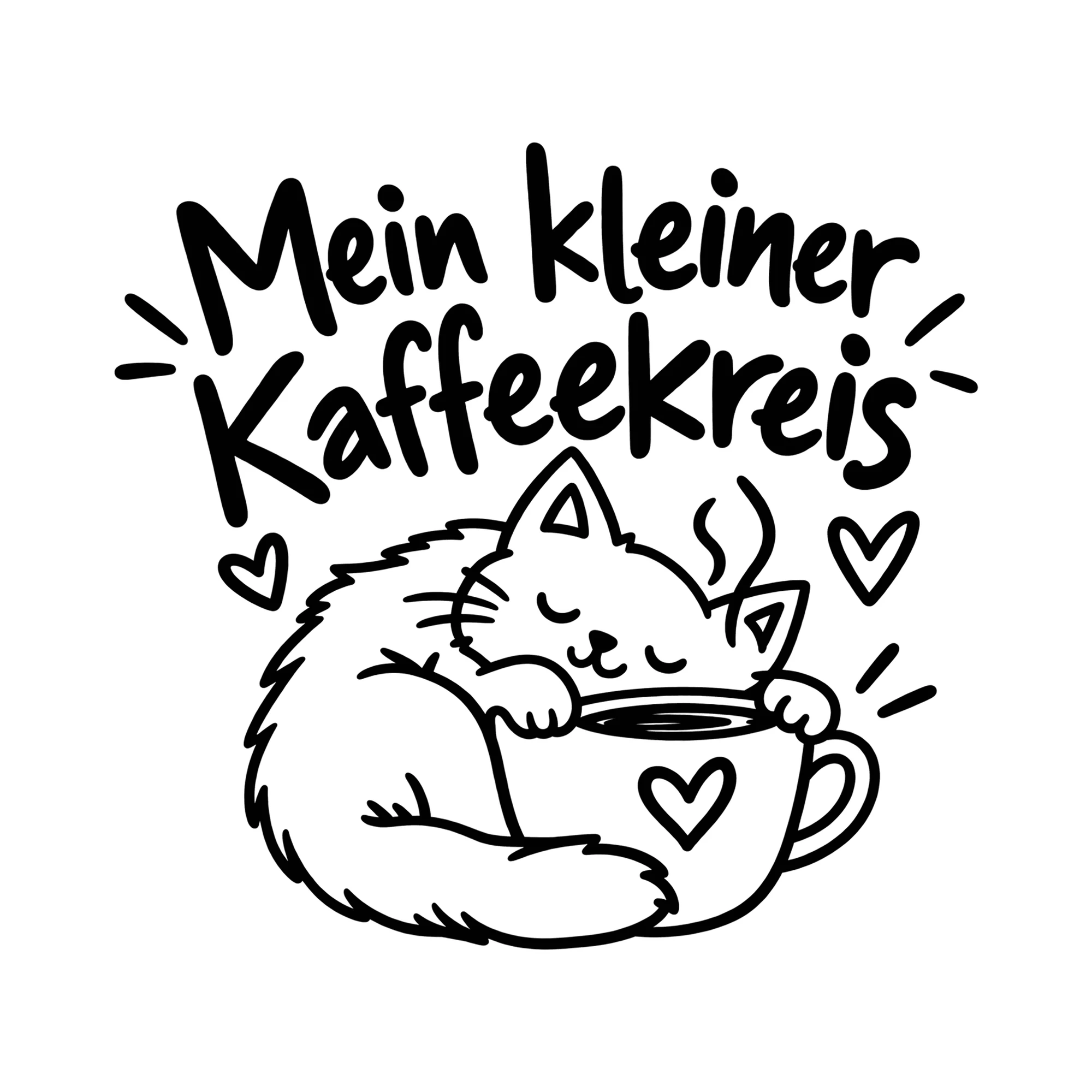 Bügelbild Mein kleiner Kaffeekreis als Grafik auf weißem Hintergrund (BB012133)
