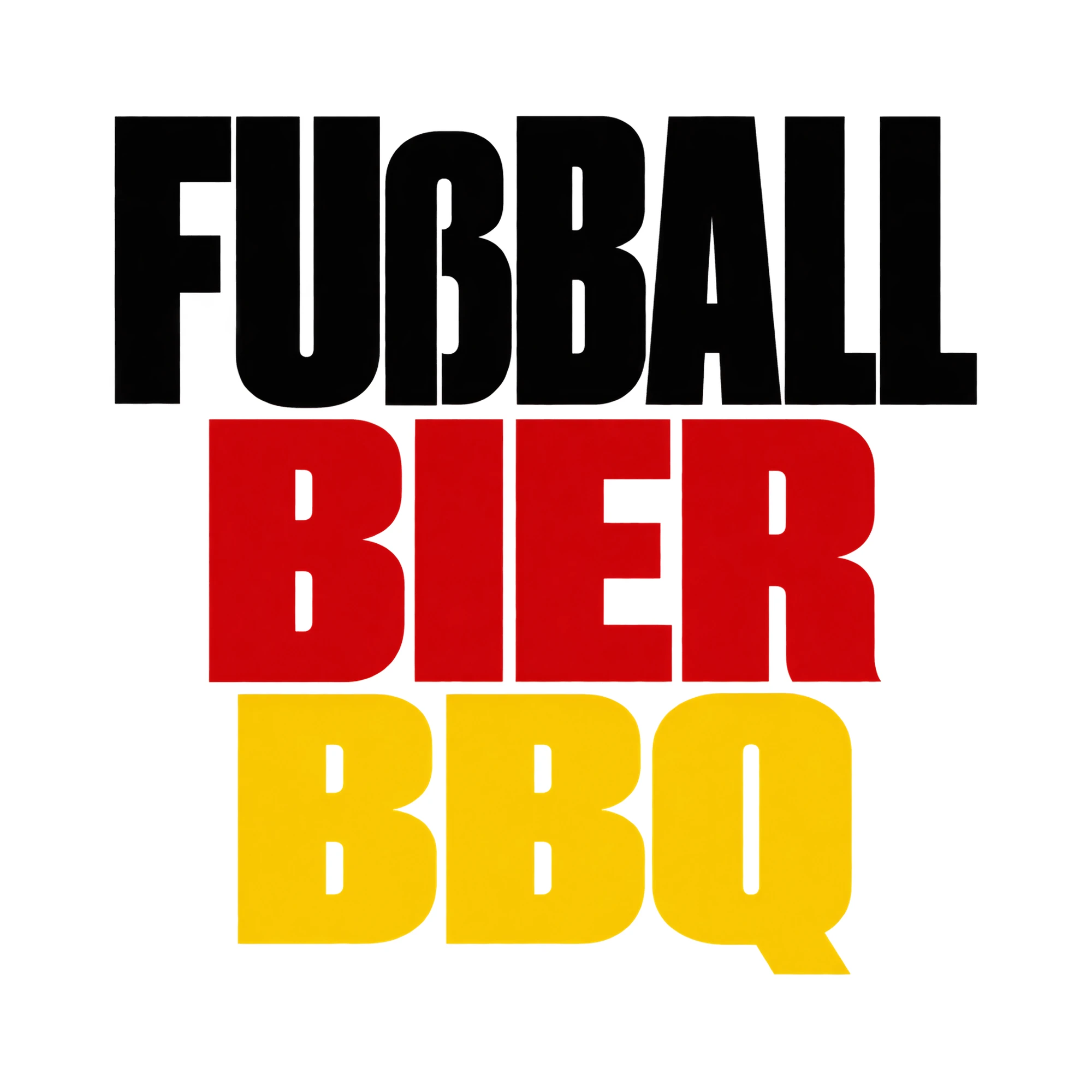 Bügelbild Fußball Bier Bbq, Party Shirt Spruch als Grafik auf weißem Hintergrund (BB015005)