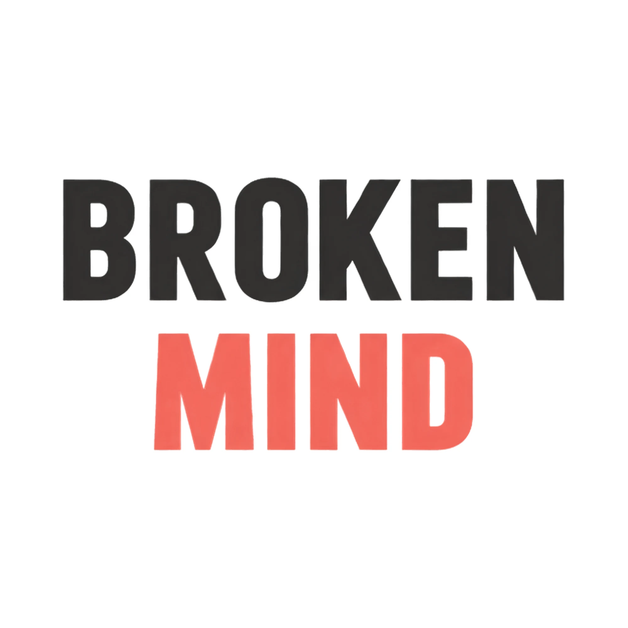 Bügelbild BROKEN MIND als Grafik auf weißem Hintergrund (BB021235)