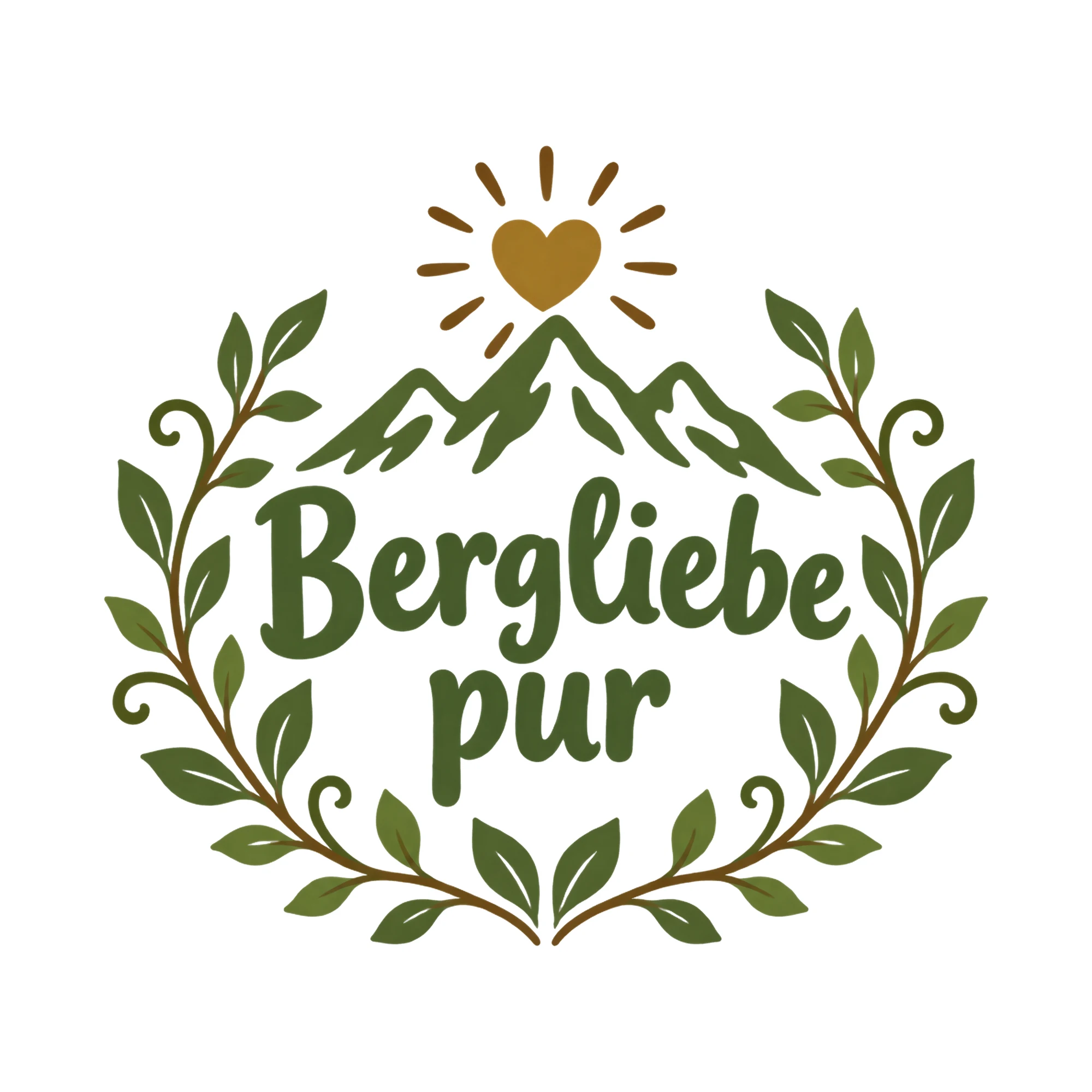 Bügelbild Bergliebe pur als Grafik auf weißem Hintergrund (BB018442)