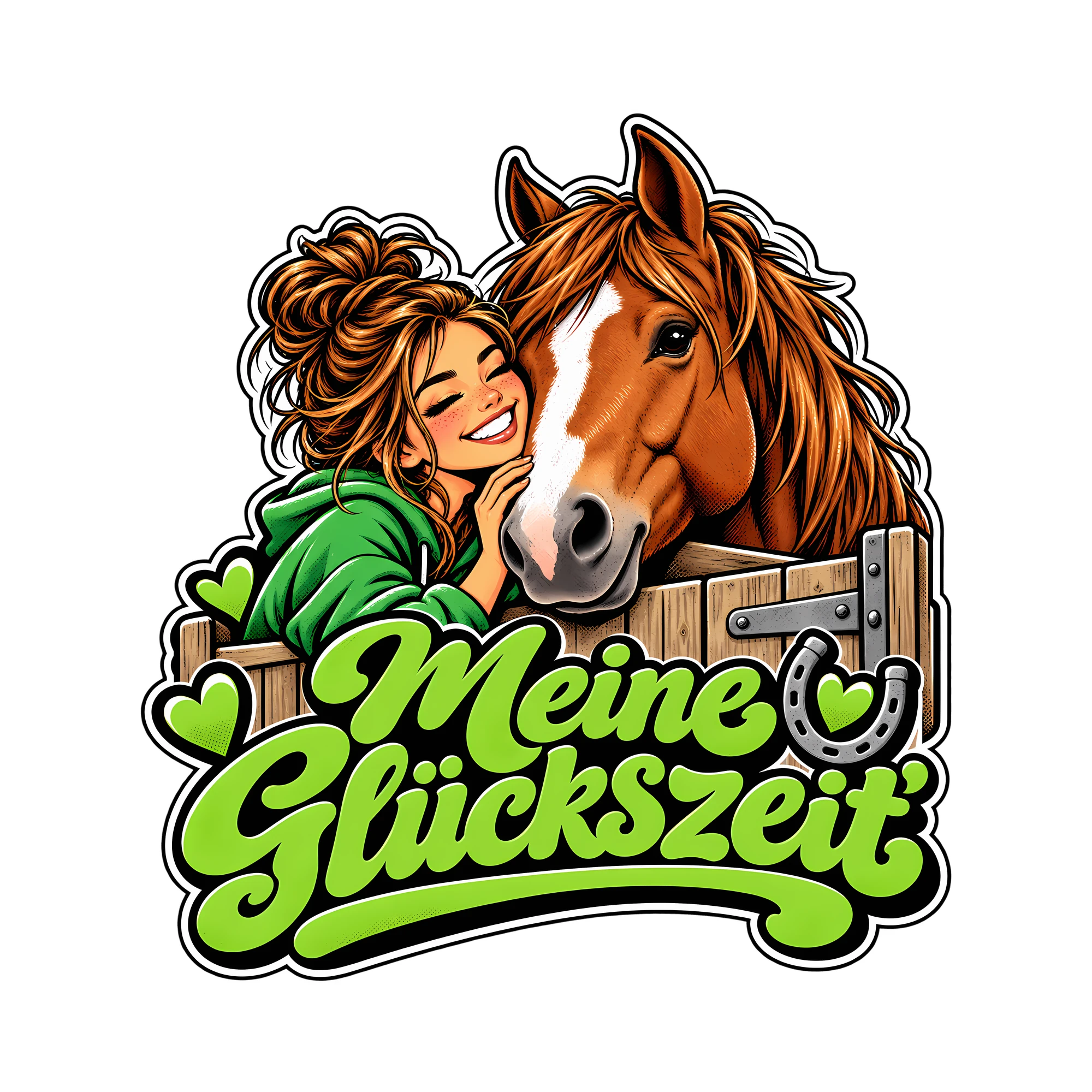 Bügelbild Meine Glückszeit als Grafik auf weißem Hintergrund (BB012853)