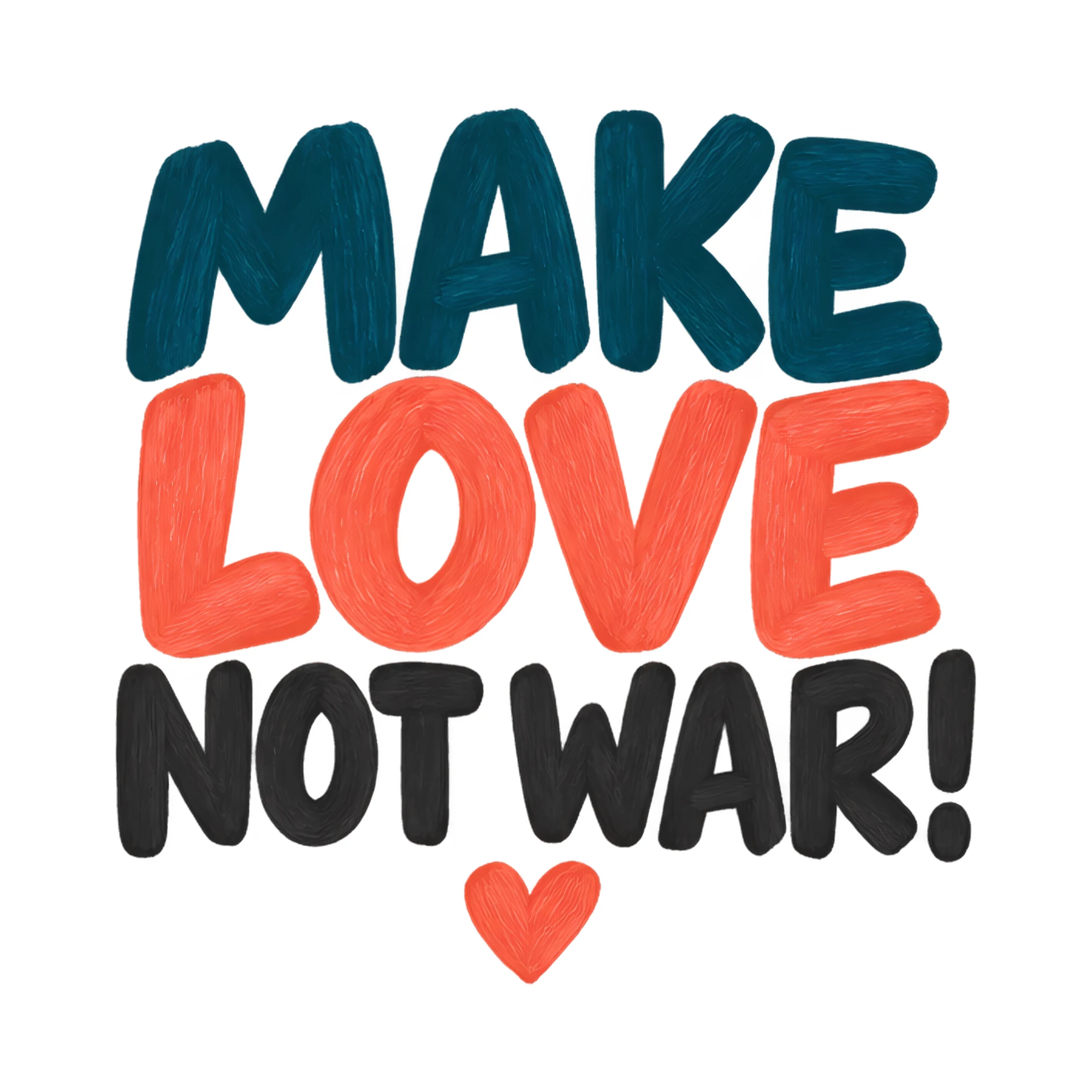 Bügelbild Make Love Not War!, Familienshirt Spruch als Grafik auf weißem Hintergrund (BB017436)