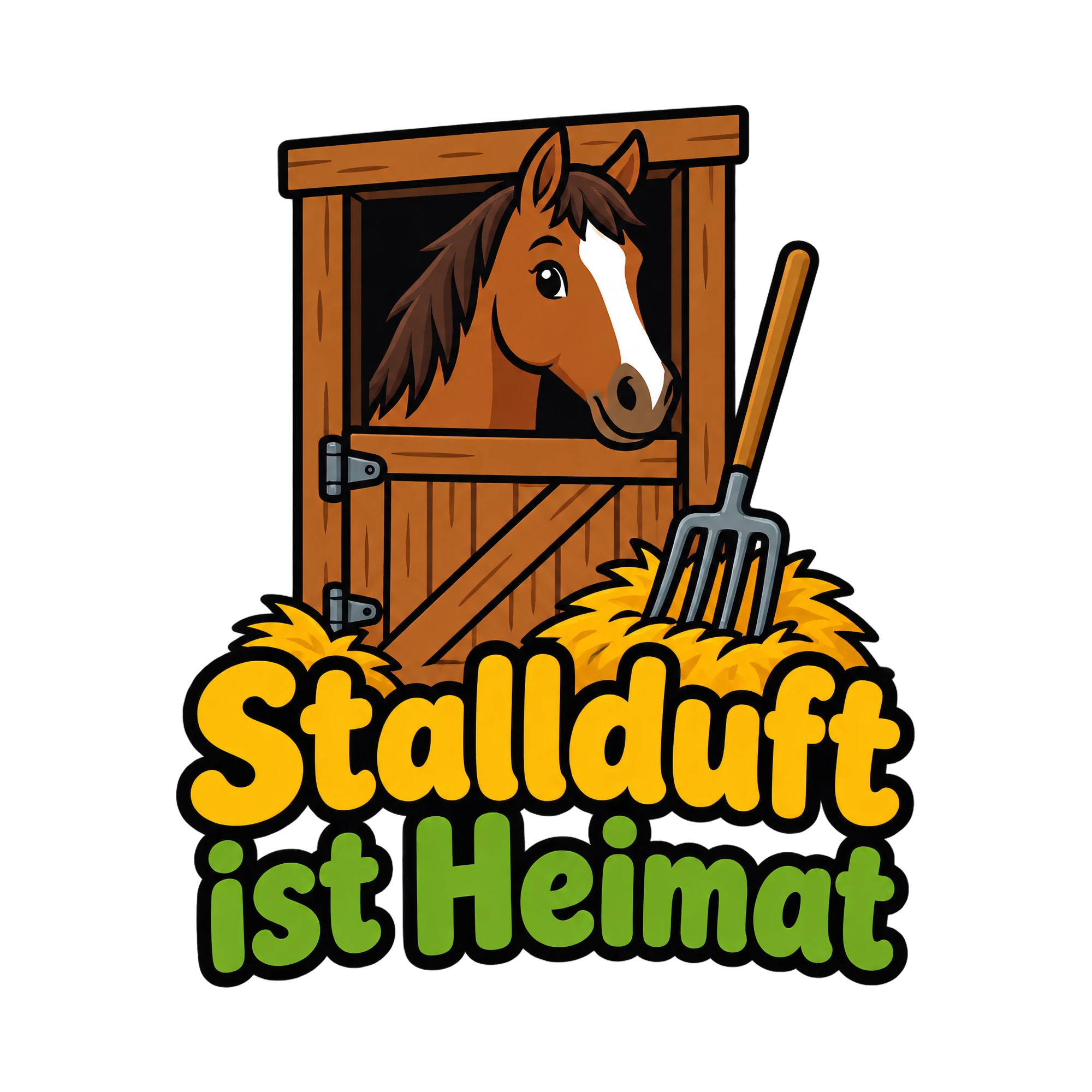 Bügelbild Stallduft ist Heimat als Grafik auf weißem Hintergrund (BB019777)