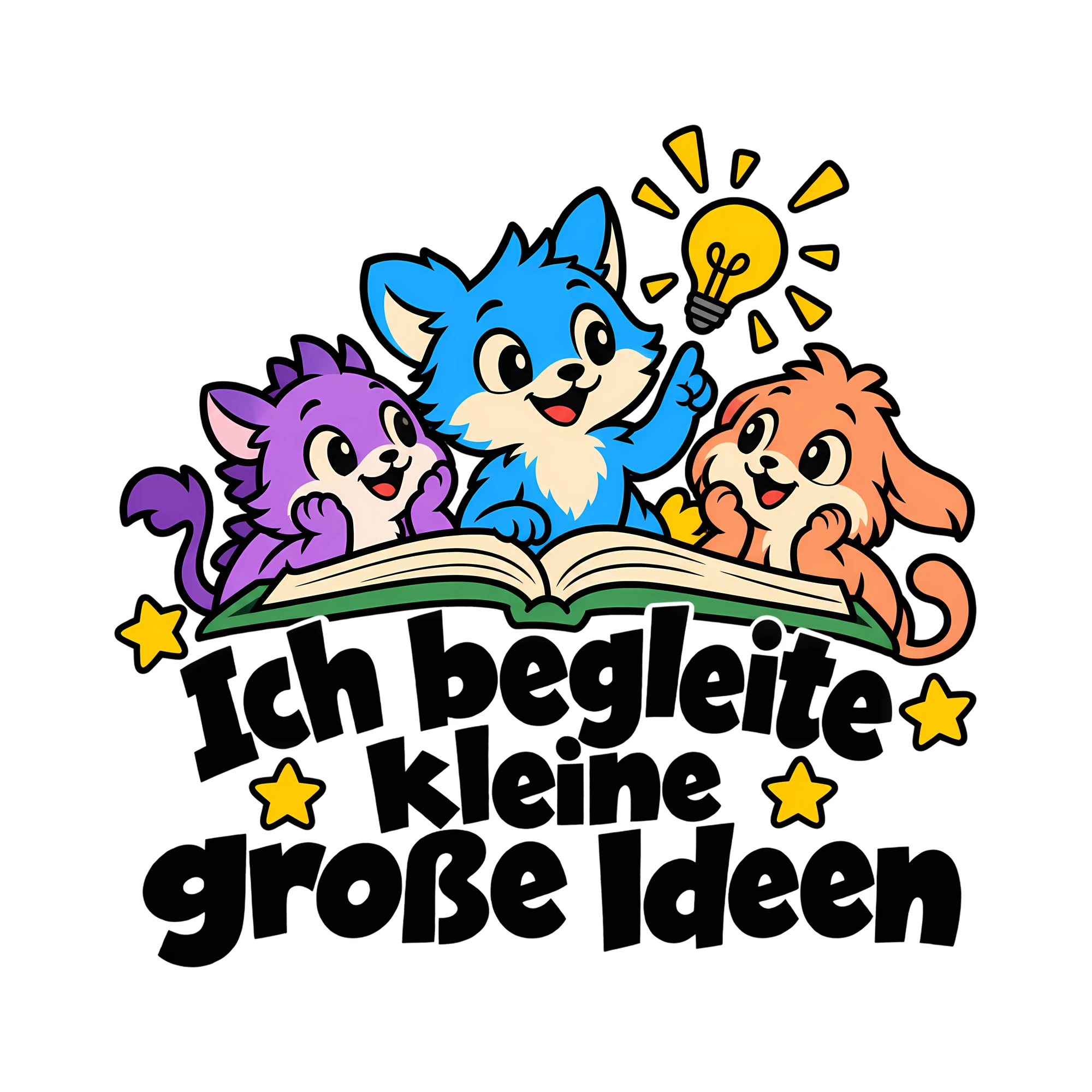 Bügelbild Ich begleite kleine große Ideen als Grafik auf weißem Hintergrund (BB014314)