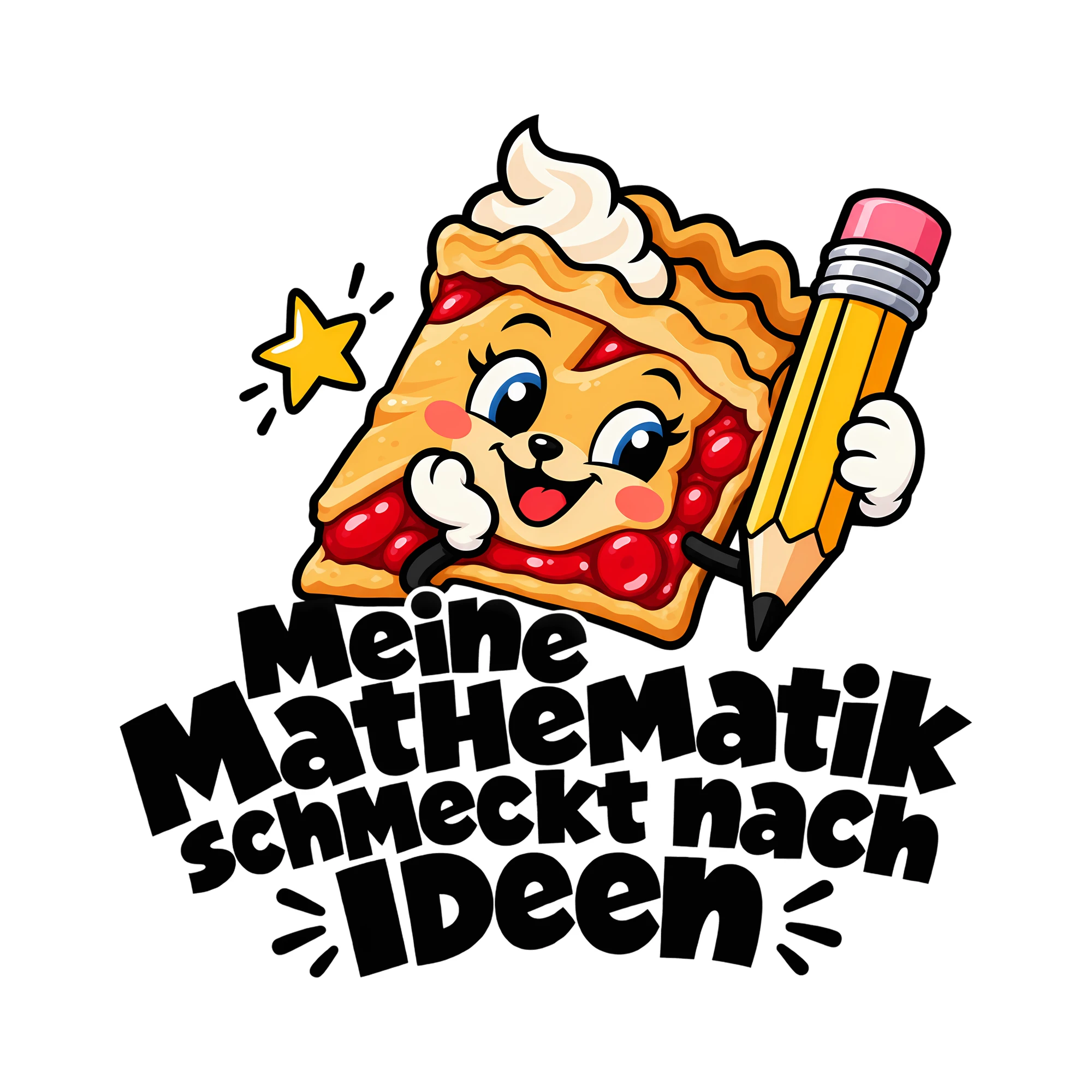 Bügelbild Meine Mathematik schmeckt nach Ideen als Grafik auf weißem Hintergrund (BB014598)