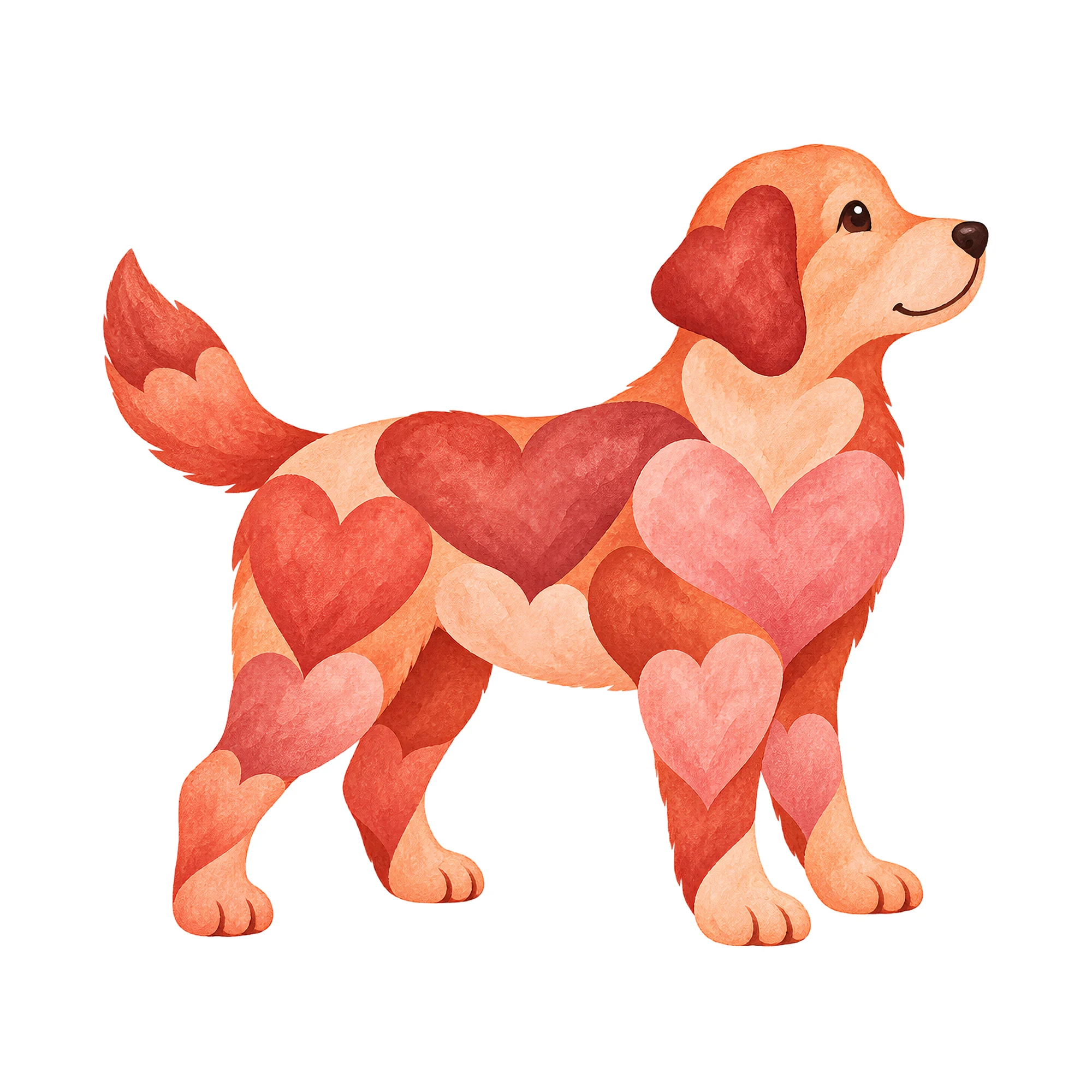 Bügelbild Herz Hund, Tiere Shirt Motiv als Grafik auf weißem Hintergrund (BB016138)