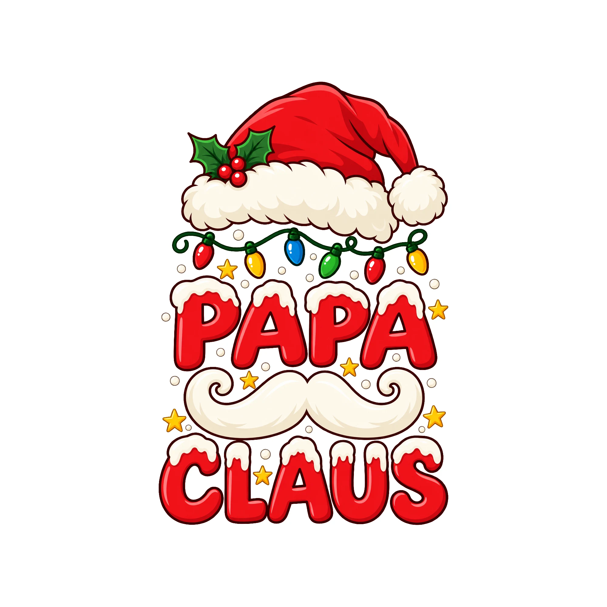 Bügelbild Papa Claus als Grafik auf weißem Hintergrund (BB011343)