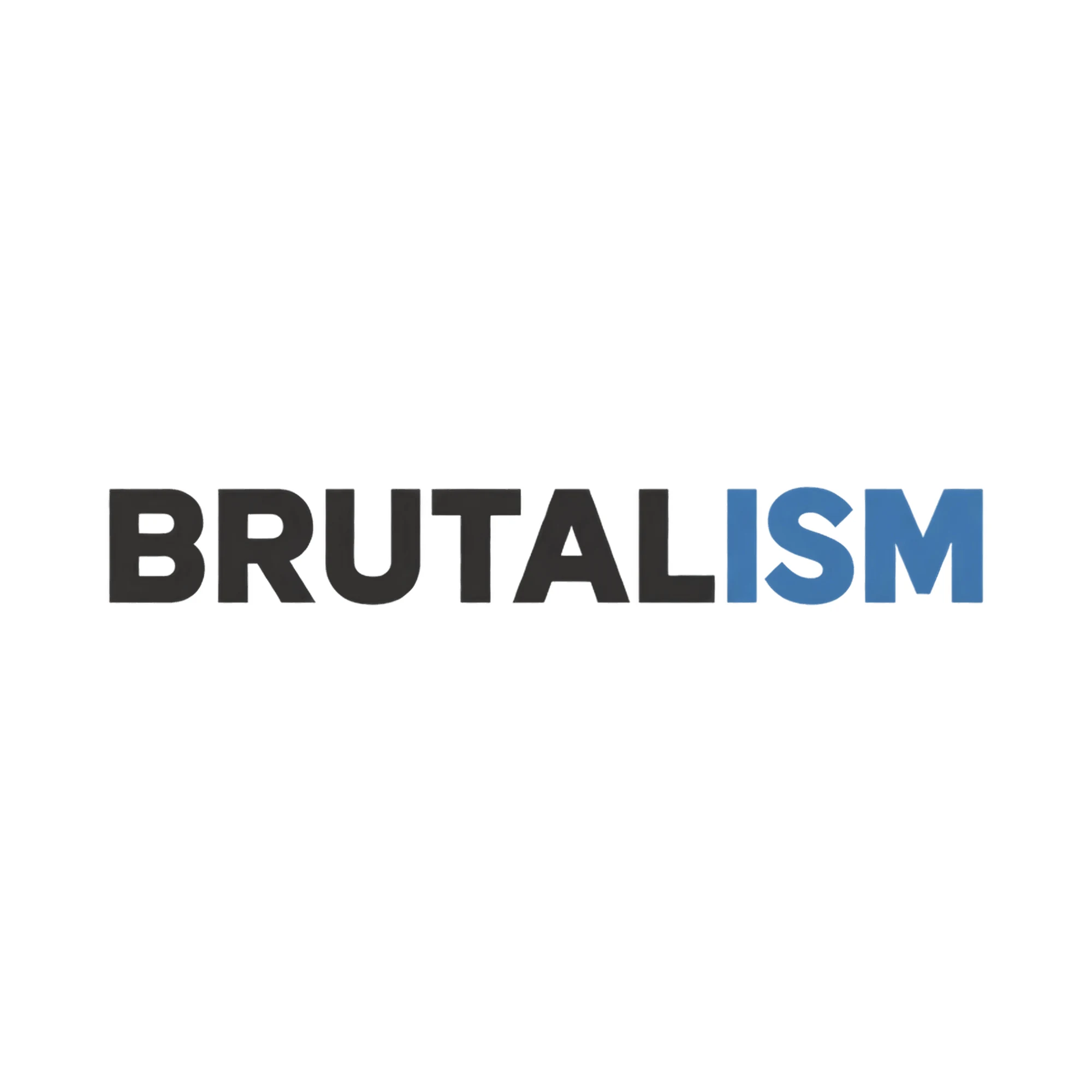 Bügelbild BRUTALISM als Grafik auf weißem Hintergrund (BB021237)