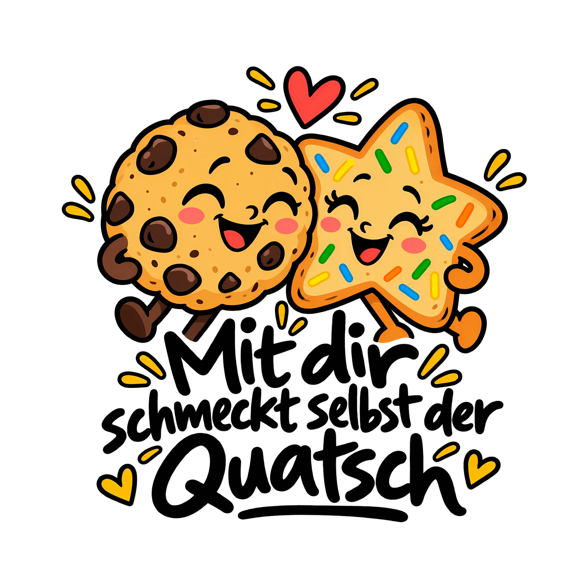 Bügelbild Mit dir schmeckt selbst der Quatsch als Grafik auf weißem Hintergrund (BB013479)