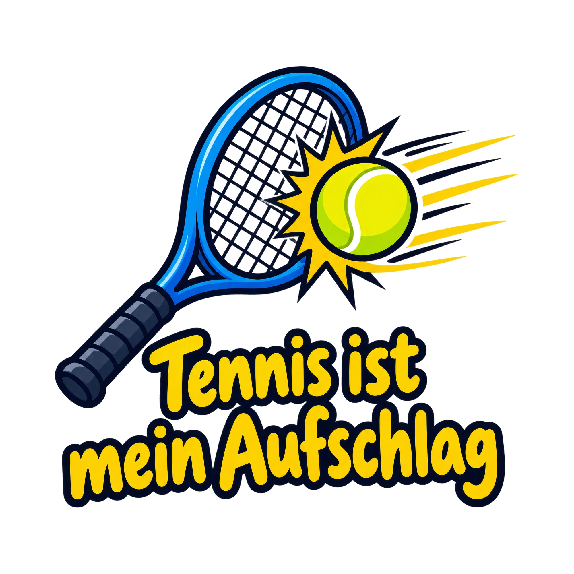 Bügelbild Tennis ist mein Aufschlag, Sport Shirt Spruch als Grafik auf weißem Hintergrund (BB016669)