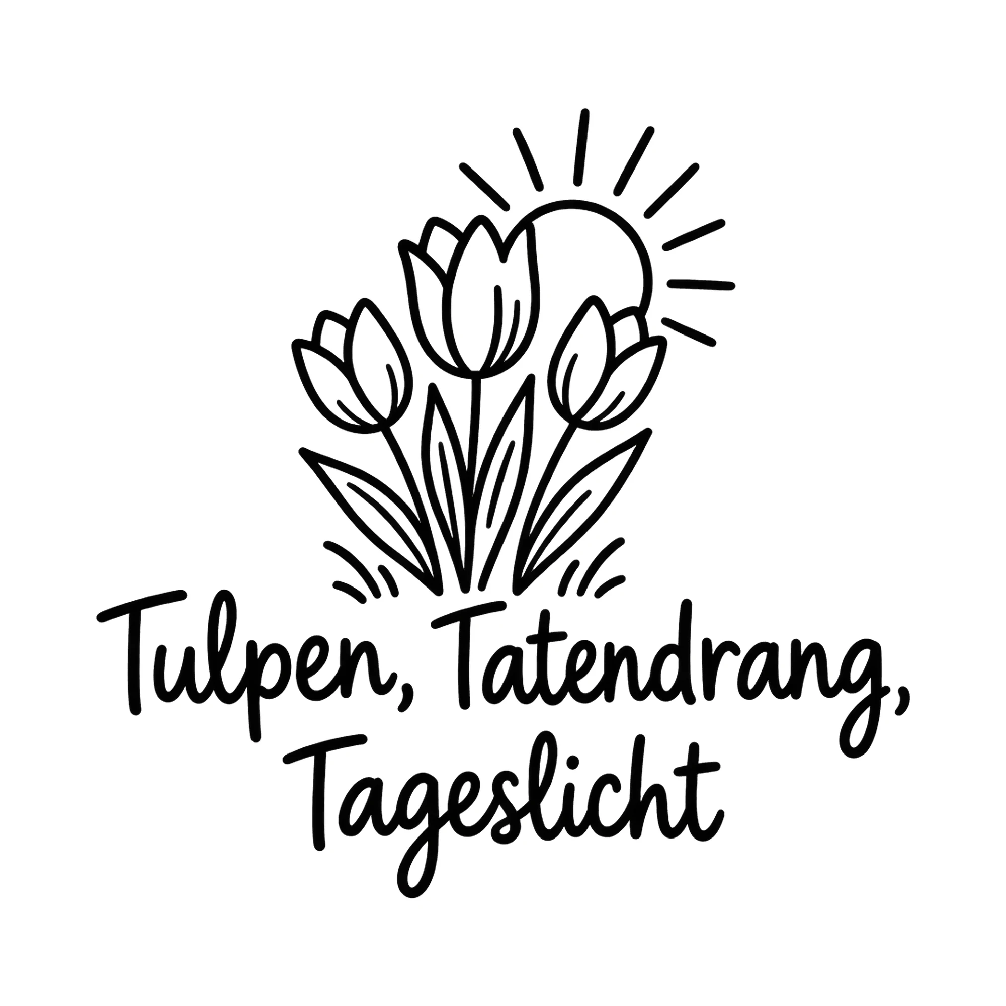Bügelbild Tulpen, Tatendrang, Tageslicht als Grafik auf weißem Hintergrund (BB019687)