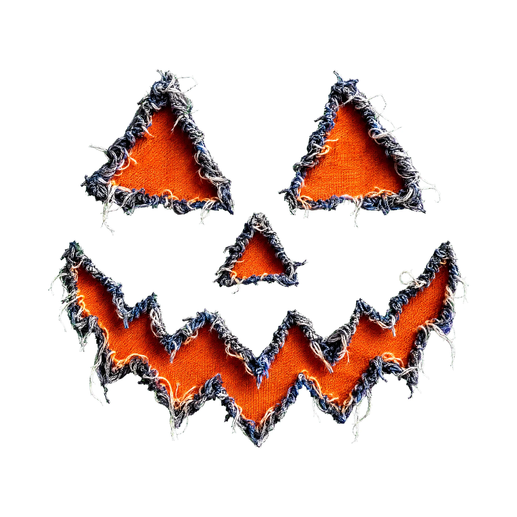 Bügelbild Kürbisgesicht Zerrissen (Halloween) als Grafik auf weißem Hintergrund (BB011327)