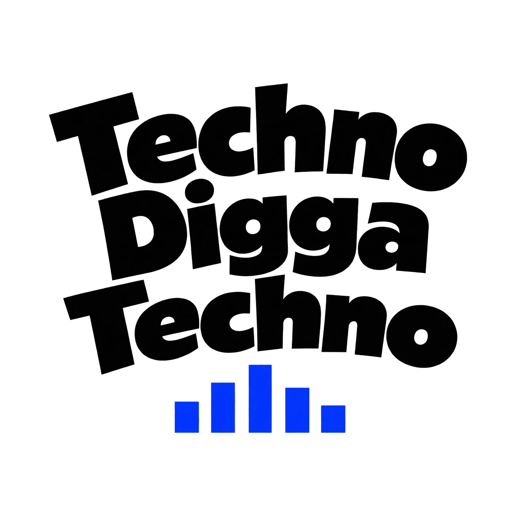 Bügelbild Techno Digga Techno, Hobby Shirt Spruch als Grafik auf weißem Hintergrund (BB015287)