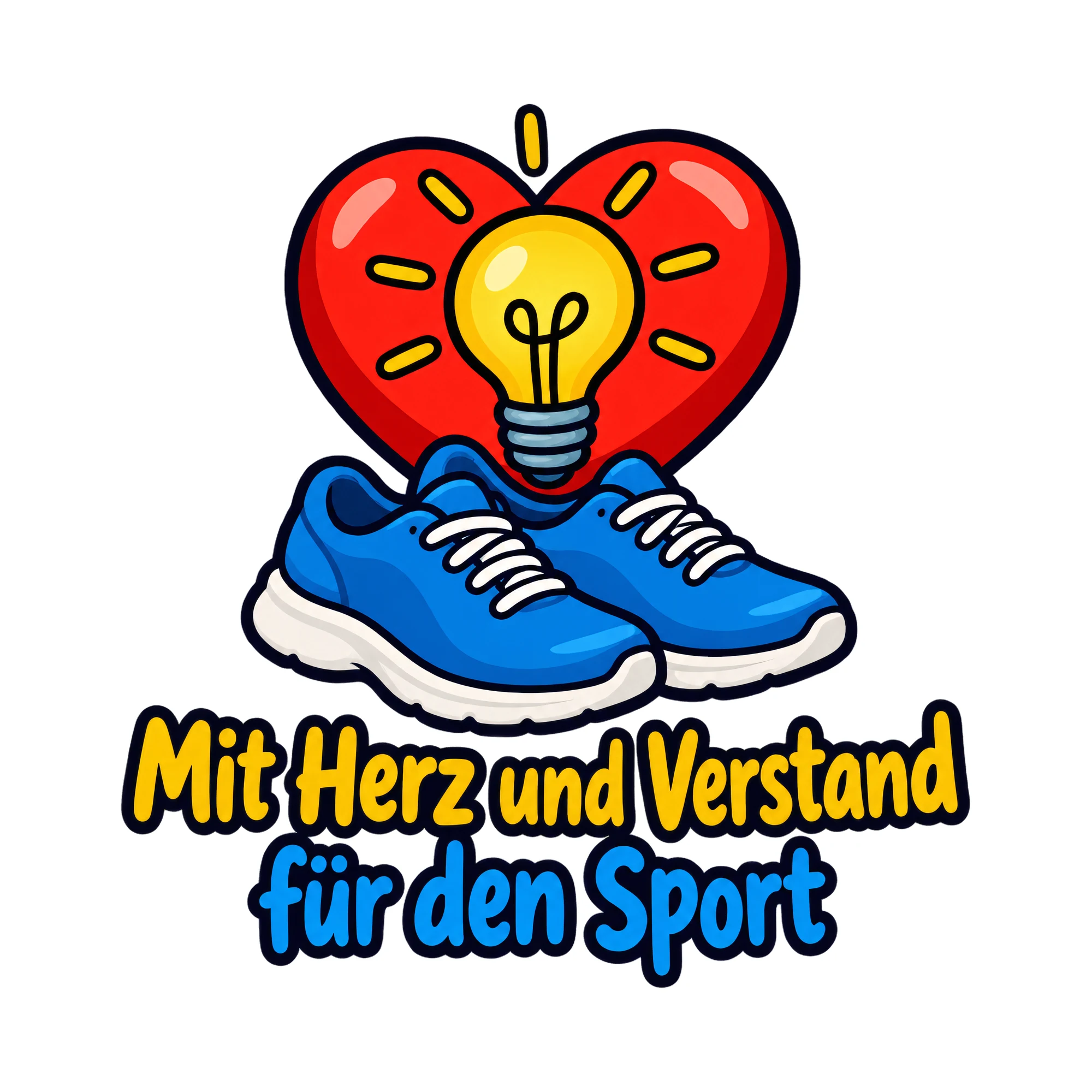 Bügelbild Mit Herz und Verstand für den Sport, Sport Shirt Spruch als Grafik auf weißem Hintergrund (BB016666)
