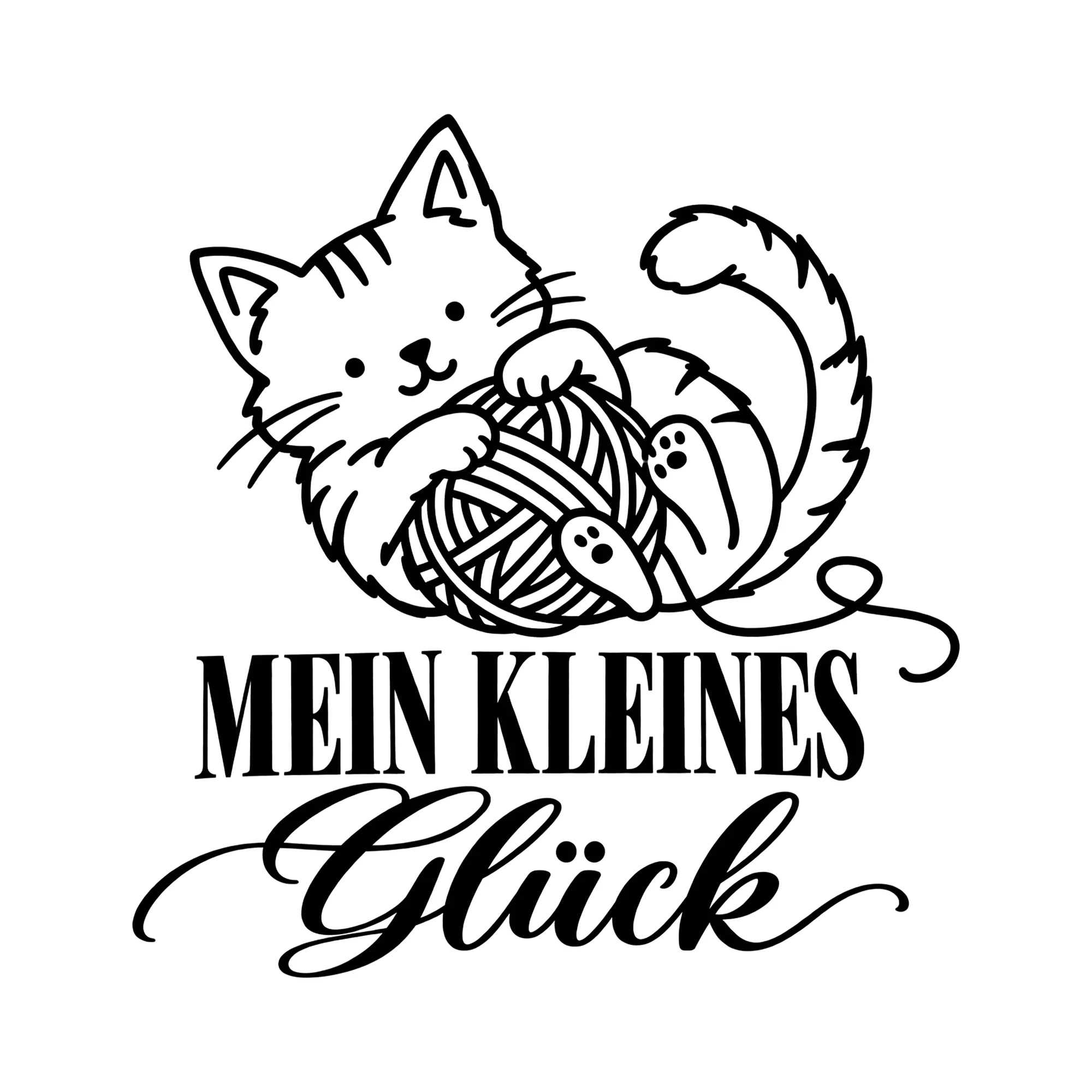 Bügelbild Mein kleines Glück als Grafik auf weißem Hintergrund (BB012819)