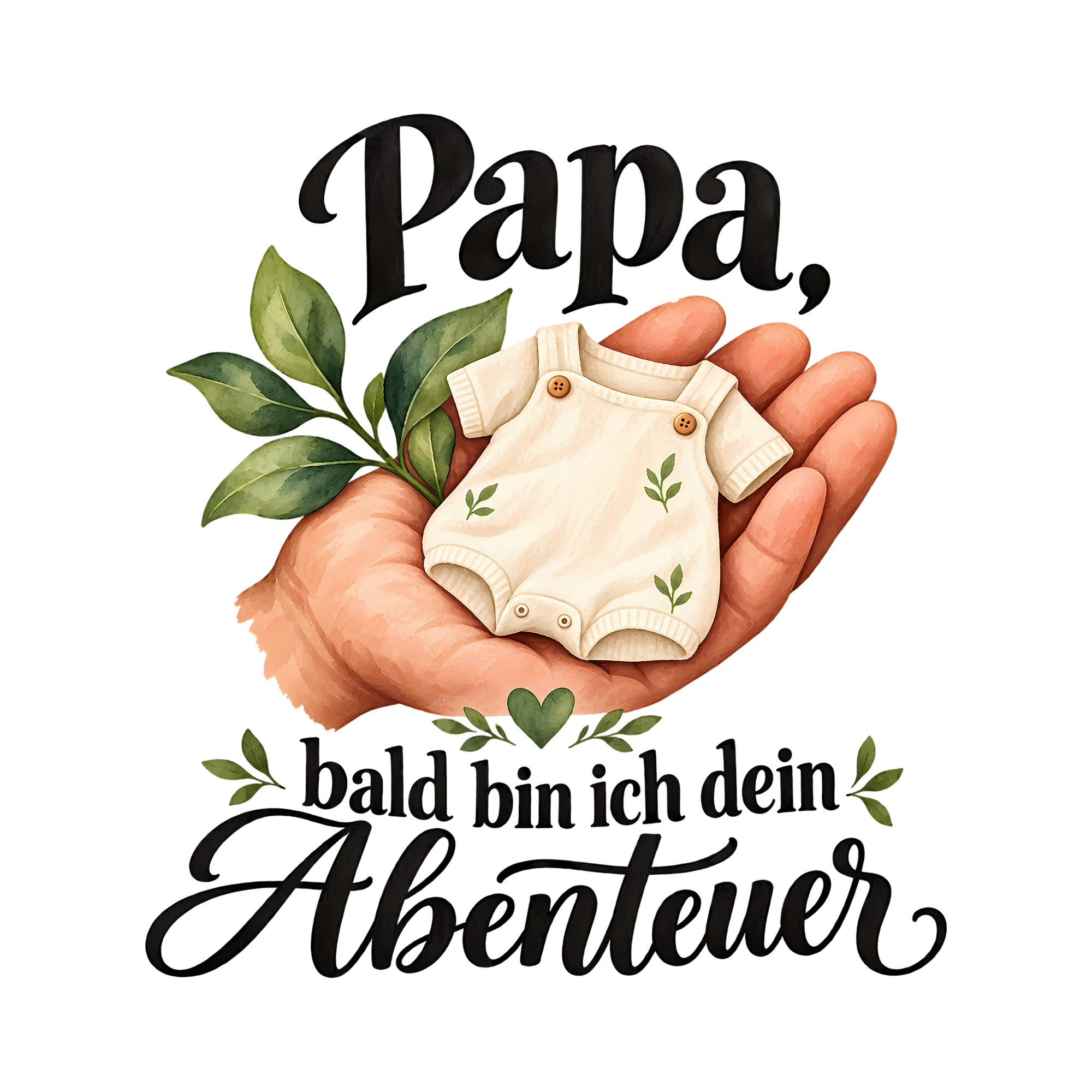 Bügelbild Papa, bald bin ich dein Abenteuer als Grafik auf weißem Hintergrund (BB012422)