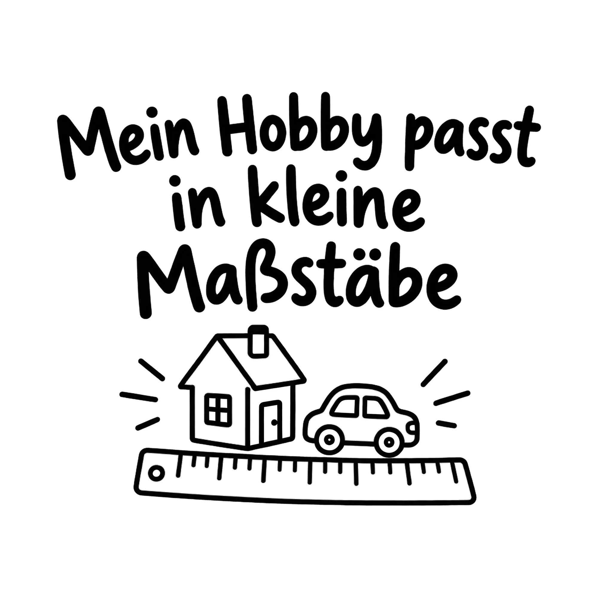 Bügelbild Mein Hobby passt in kleine Maßstäbe als Grafik auf weißem Hintergrund (BB019352)