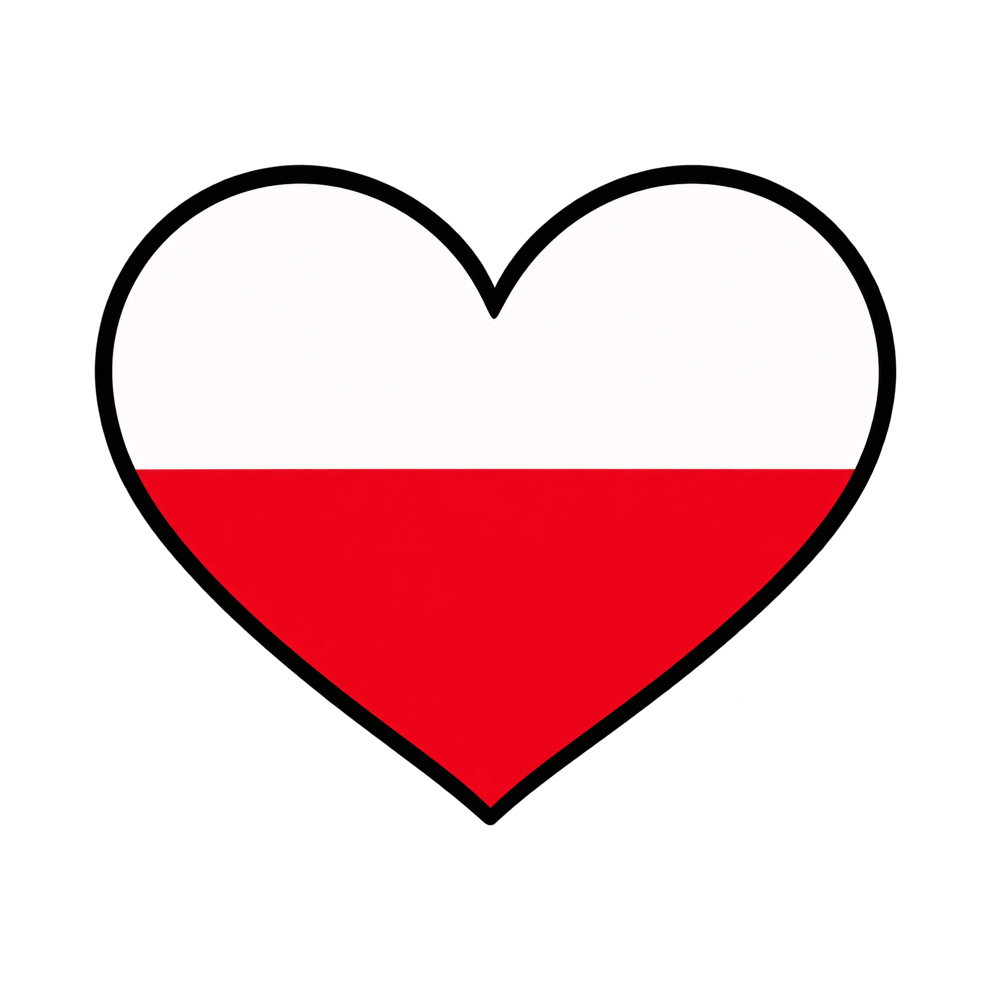 Bügelbild Länder Flagge Polen, Lustiger Shirt Motiv als Grafik auf weißem Hintergrund (BB015408)