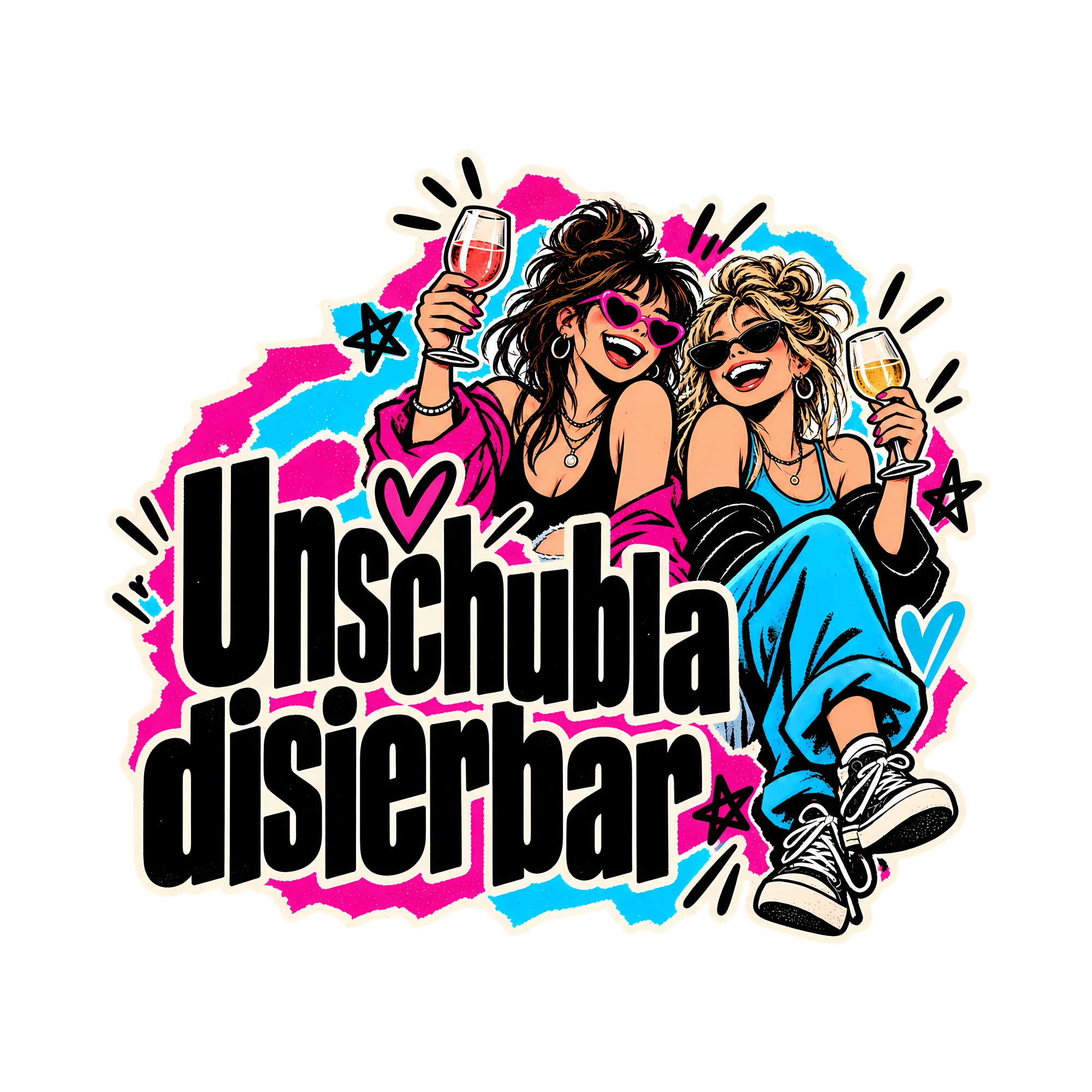Bügelbild Unschubladisierbar, Lustiger Shirt Spruch als Grafik auf weißem Hintergrund (BB014633)