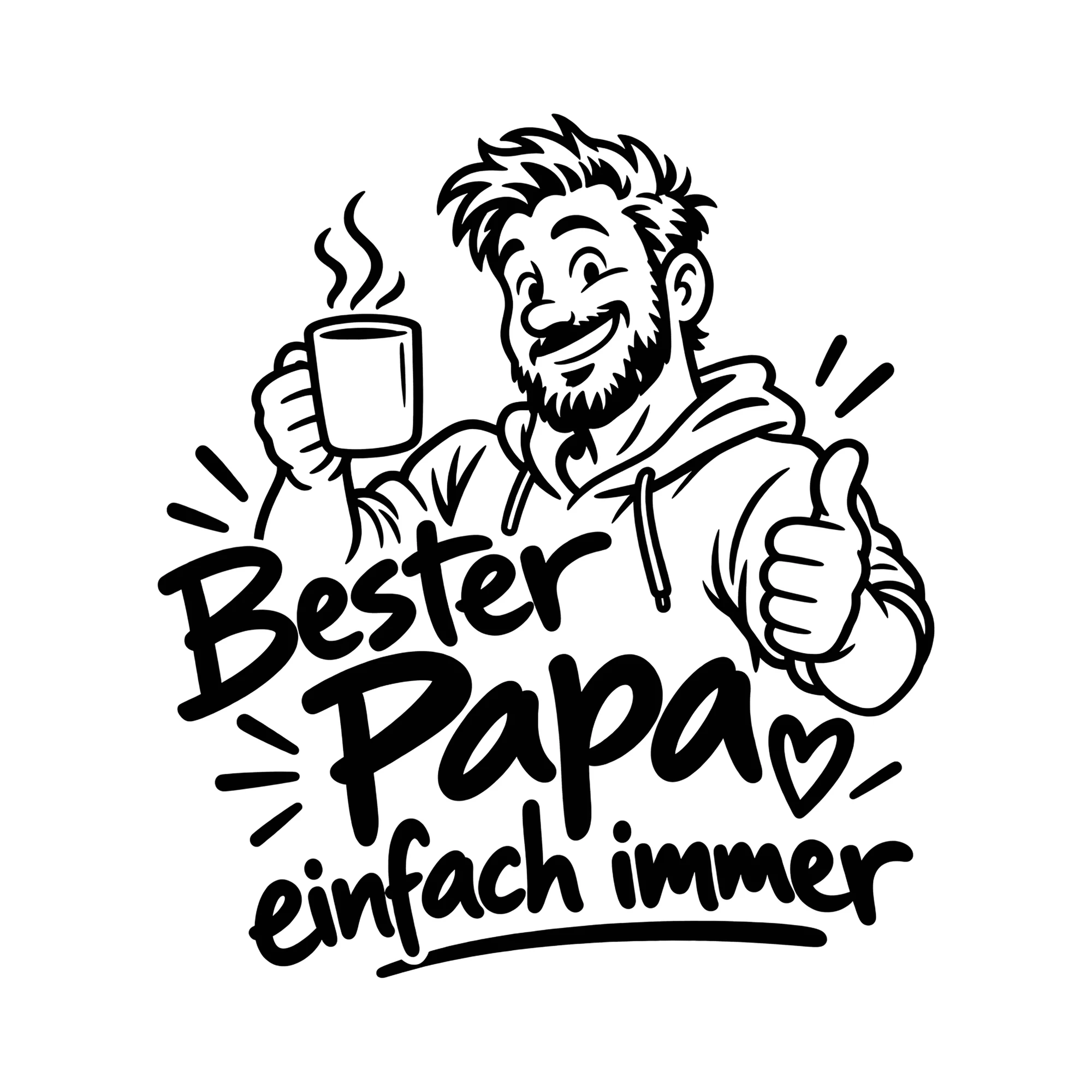 Bügelbild Bester Papa einfach immer als Grafik auf weißem Hintergrund (BB012363)