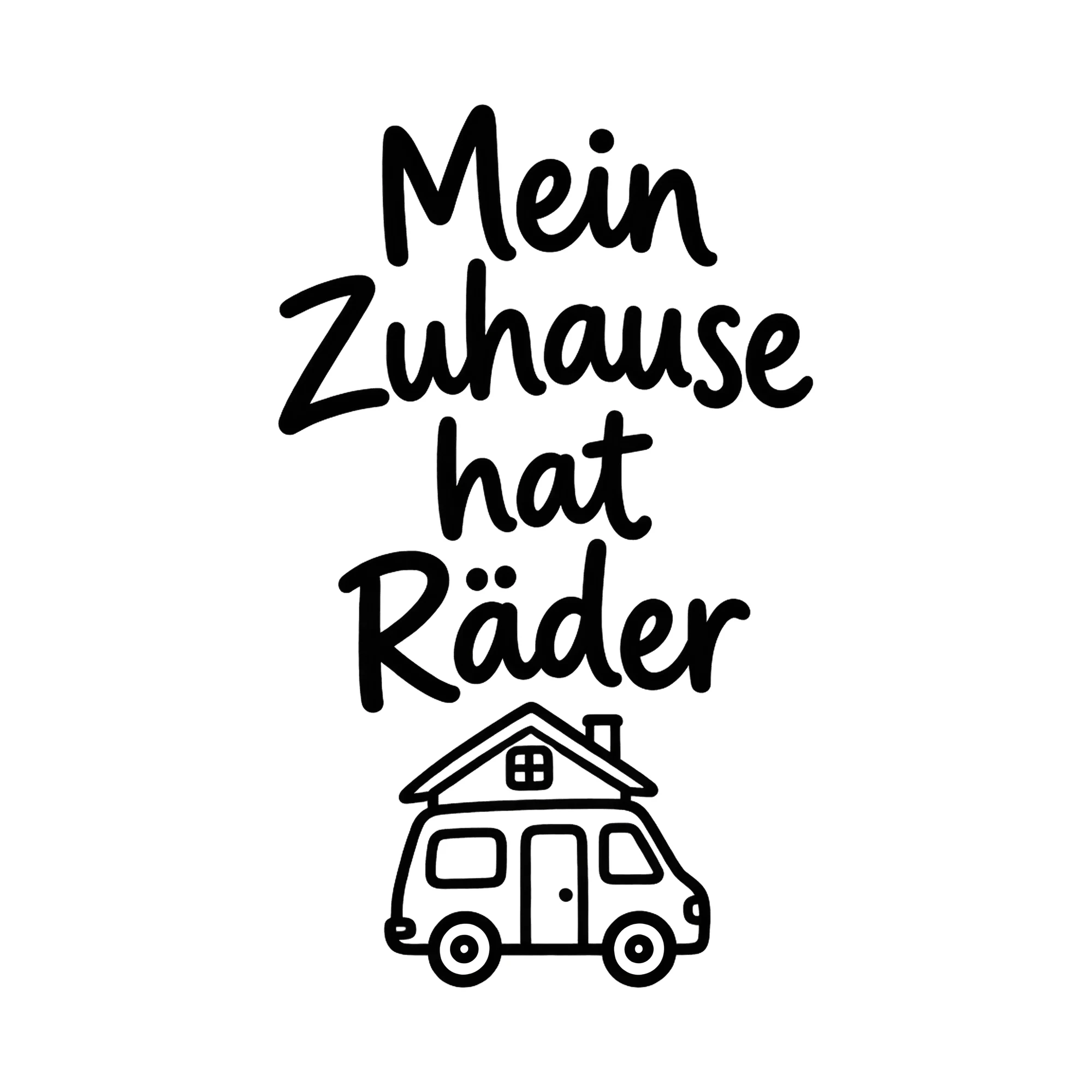 Bügelbild Mein zuhause hat raeder als Grafik auf weißem Hintergrund (BB016477)