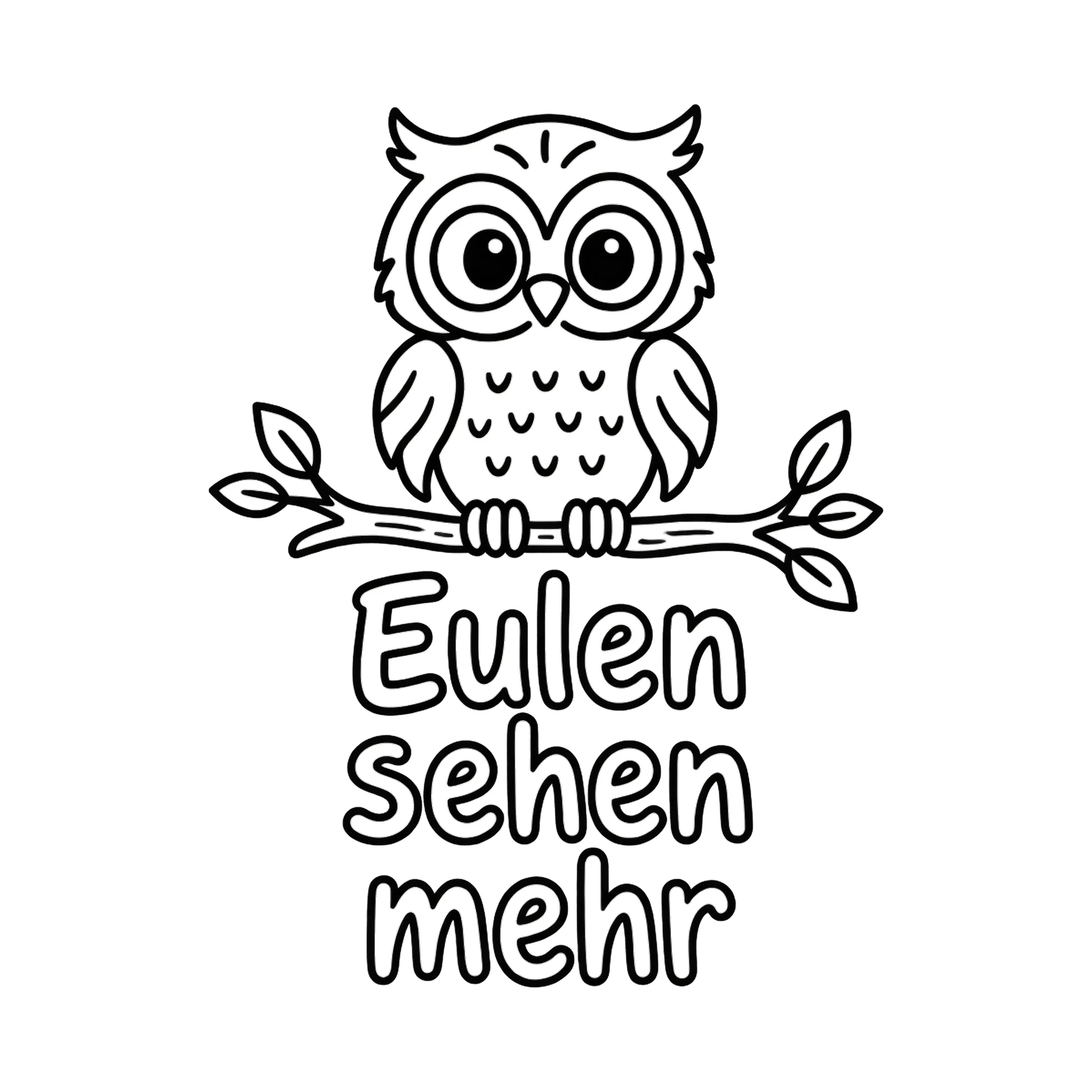 Bügelbild Eulen sehen mehr, Tiere Shirt Spruch als Grafik auf weißem Hintergrund (BB016590)