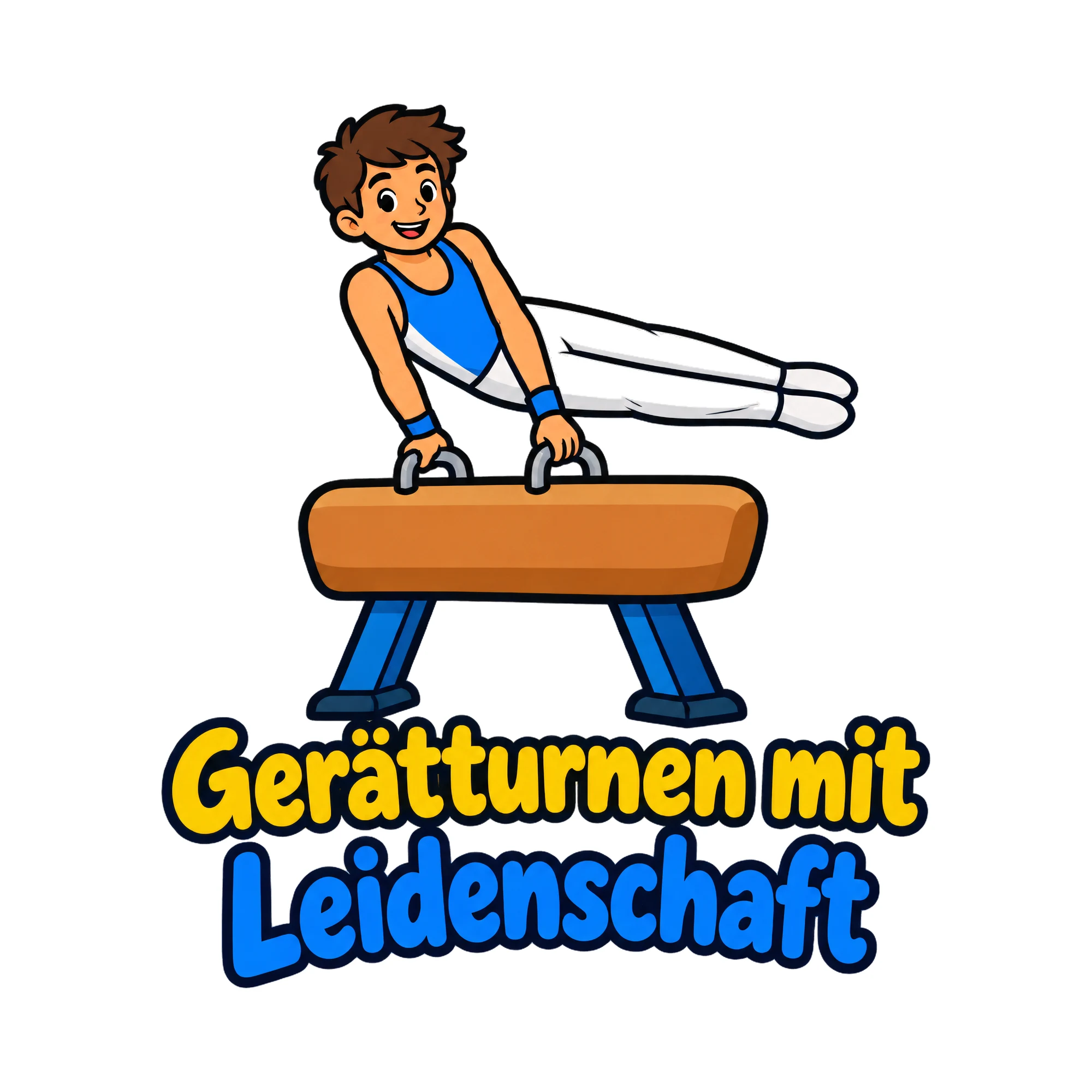 Bügelbild Gerätturnen mit Leidenschaft als Grafik auf weißem Hintergrund (BB020511)