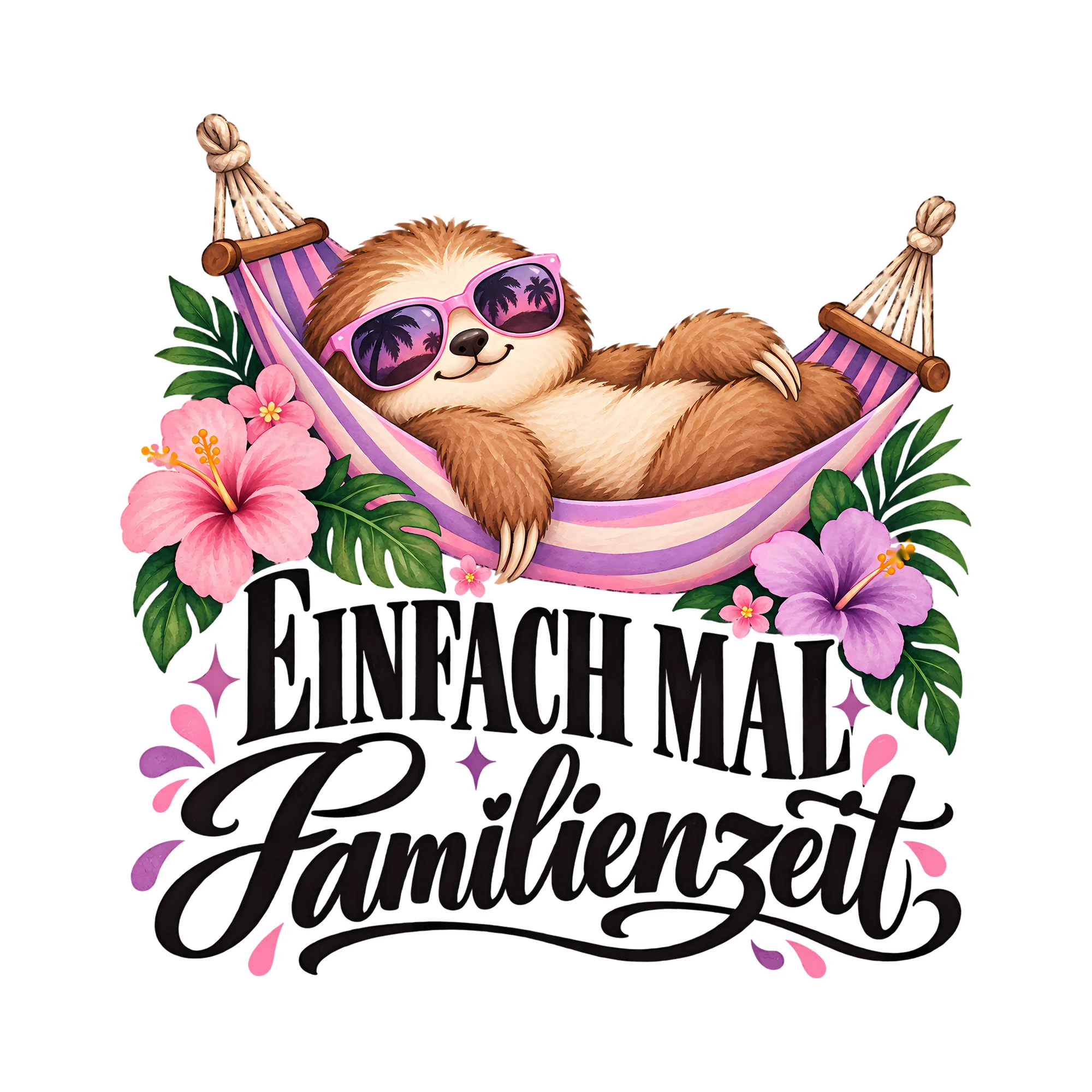 Bügelbild Einfach mal Familienzeit als Grafik auf weißem Hintergrund (BB013384)