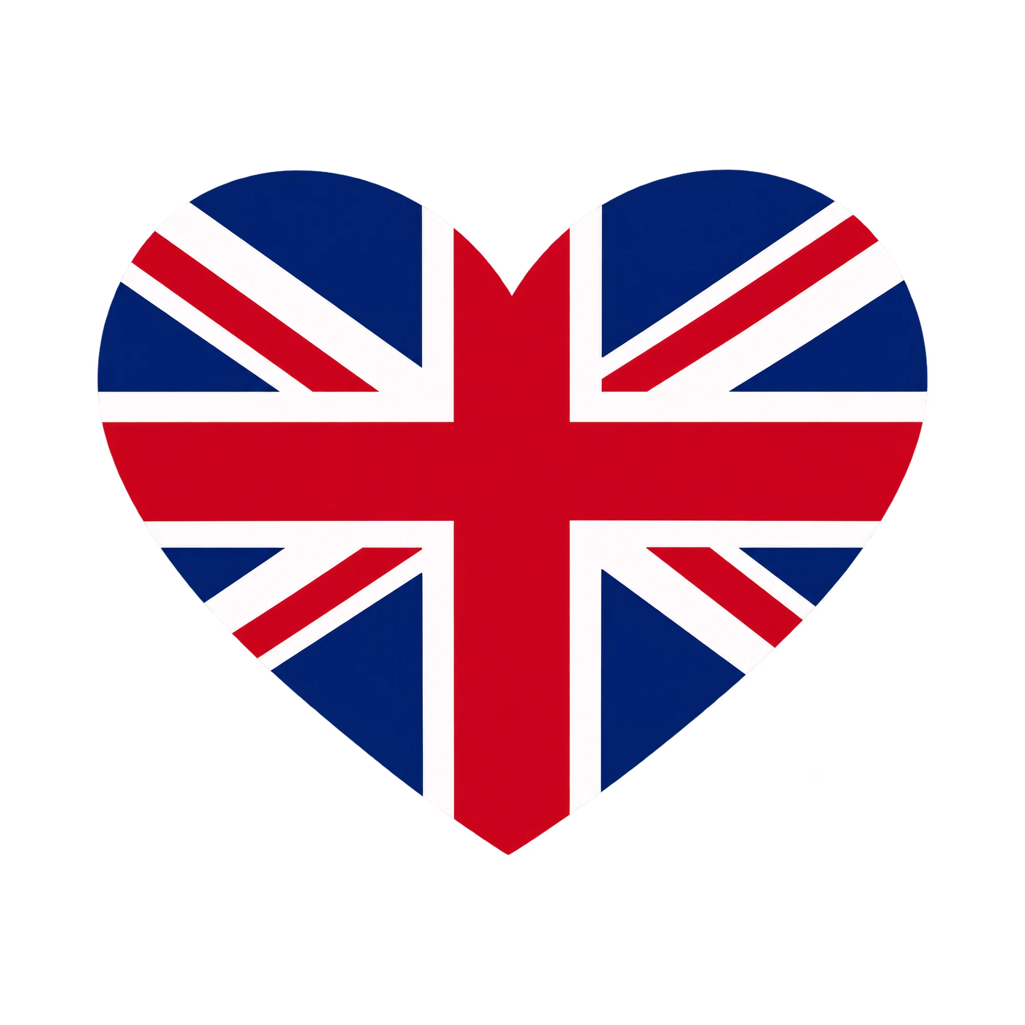 Bügelbild Herz Flagge Groß Britannien, Lustiger Shirt Motiv als Grafik auf weißem Hintergrund (BB015703)
