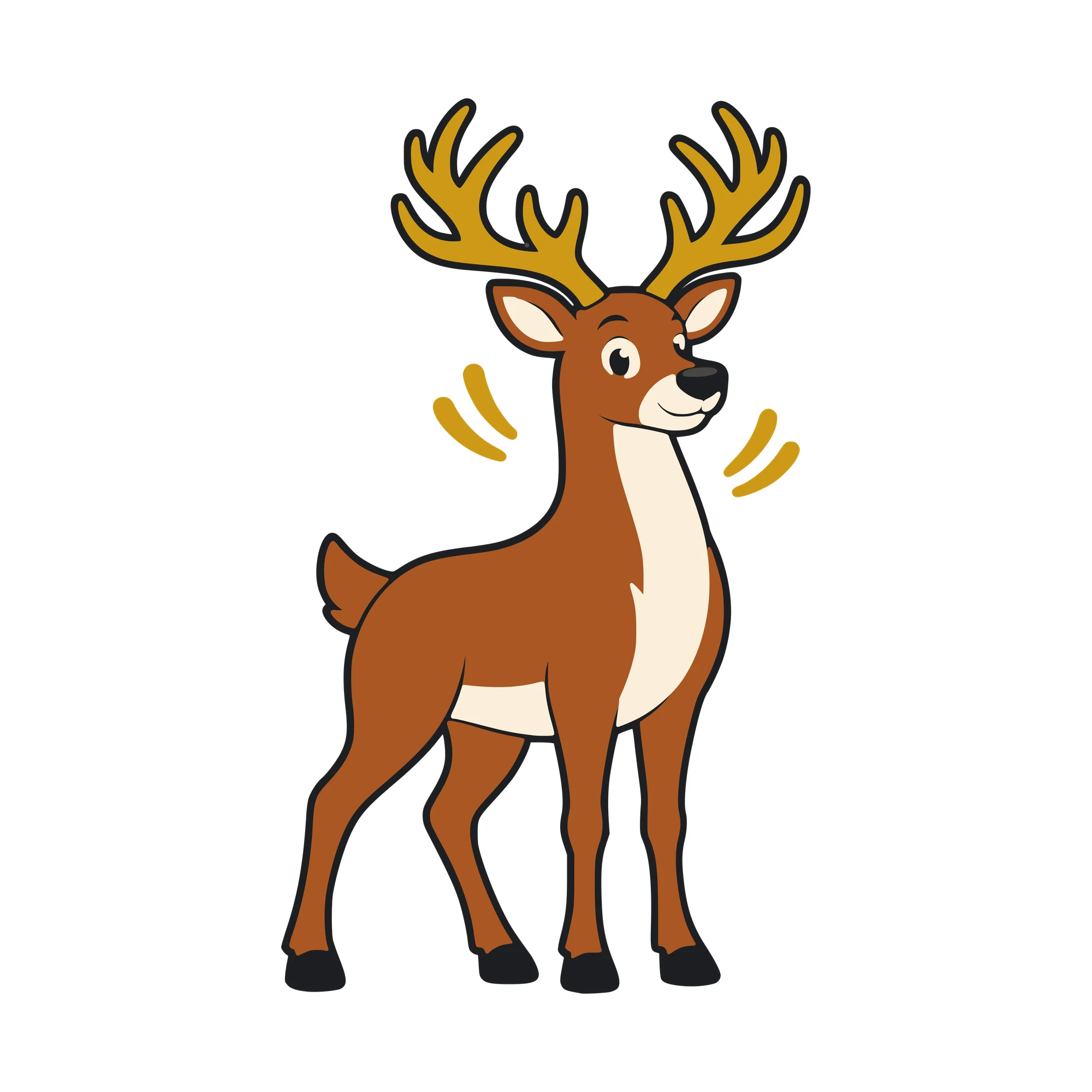 Bügelbild Hirsch im Comic-Stil als Grafik auf weißem Hintergrund (BB011032)